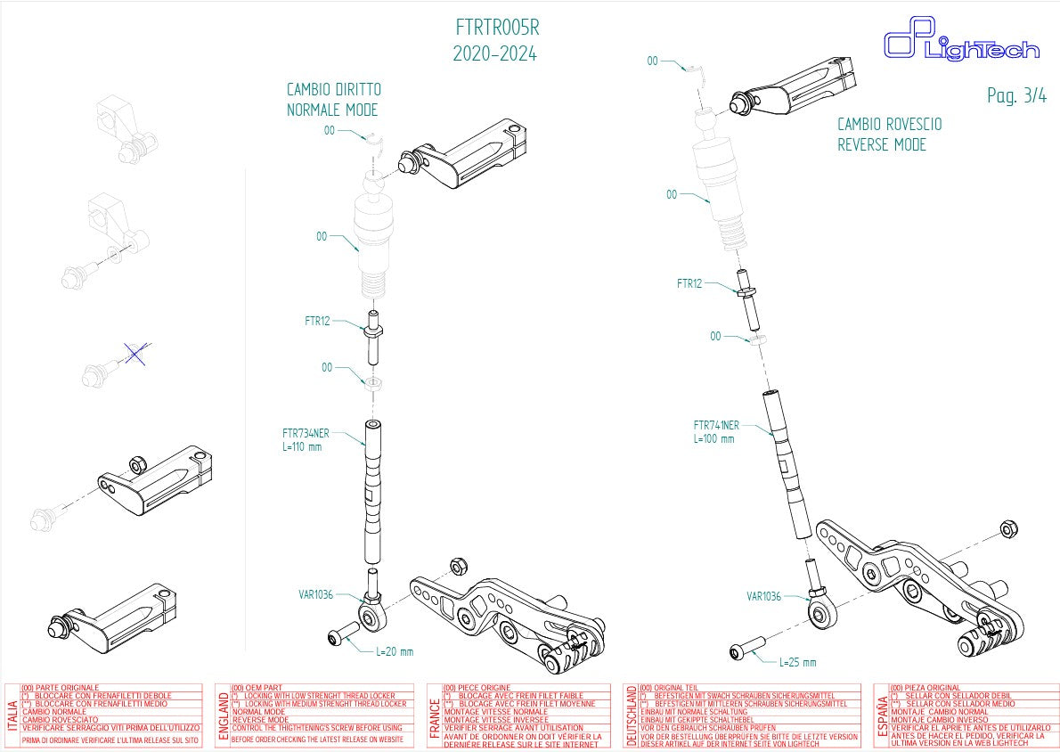 Sistema de furos R LighTech Triumph Daytona 675/765 (13-21) FTRTR005R 