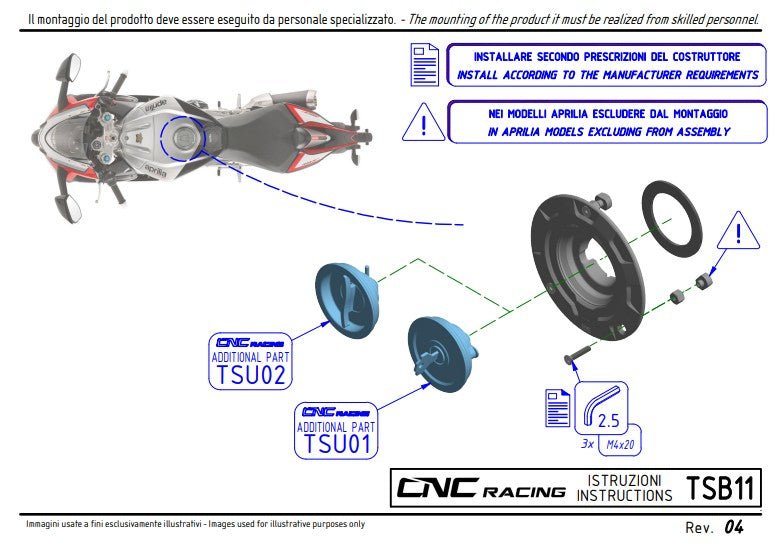 Tampa de depósito CNC Racing Ducati Panigale V4/S/R (25-26) TSB11 
