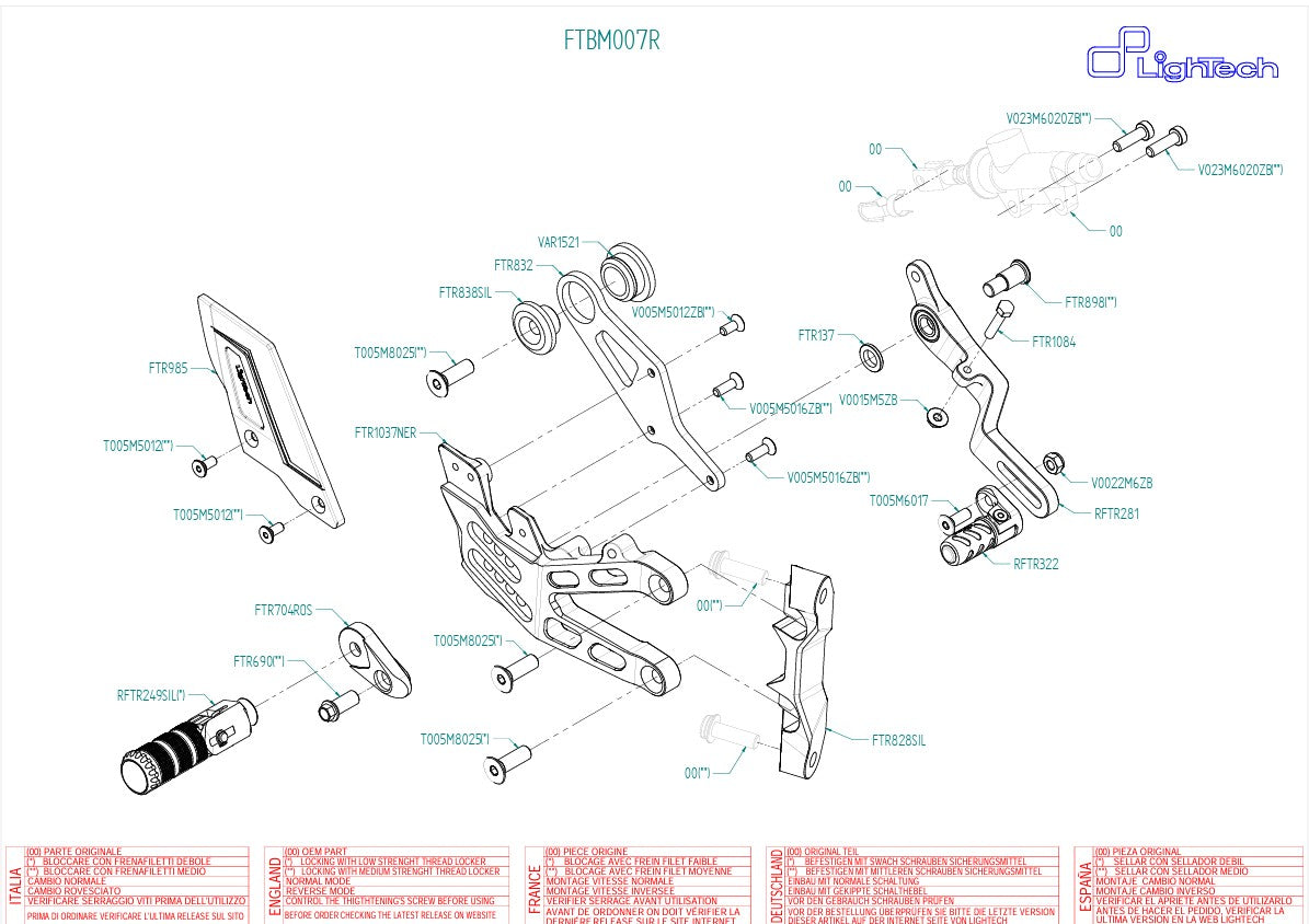 Sistema de suspensão R LighTech BMW M1000RR K66 (21-26) FTRBM007R 
