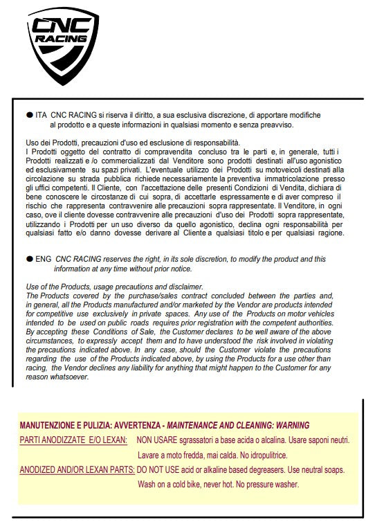 Capa do pinhão em alumínio CNC Racing Ducati Panigale V4/S/R (25-26) CP172 