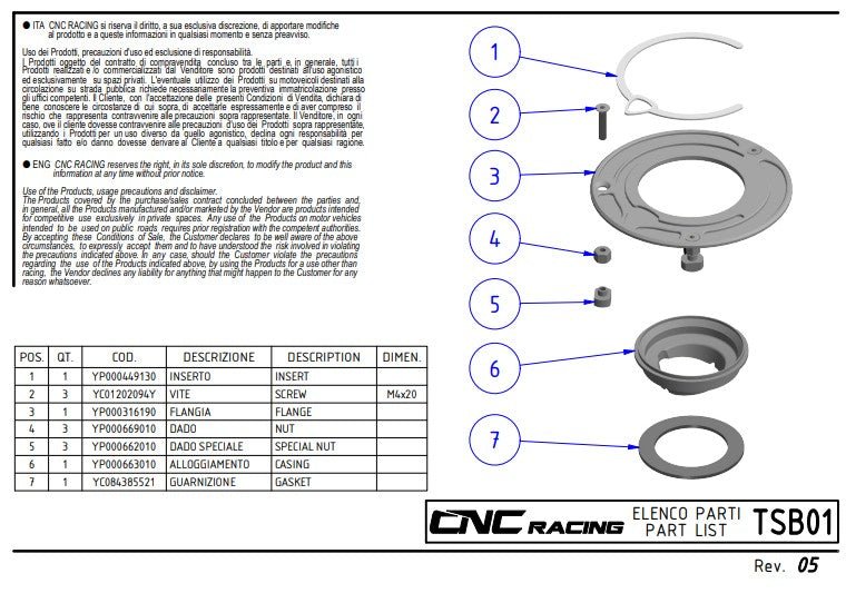 Tampa de depósito com flange em carbono CNC Racing Ducati Panigale V4/S/R (25-26) TSB01 