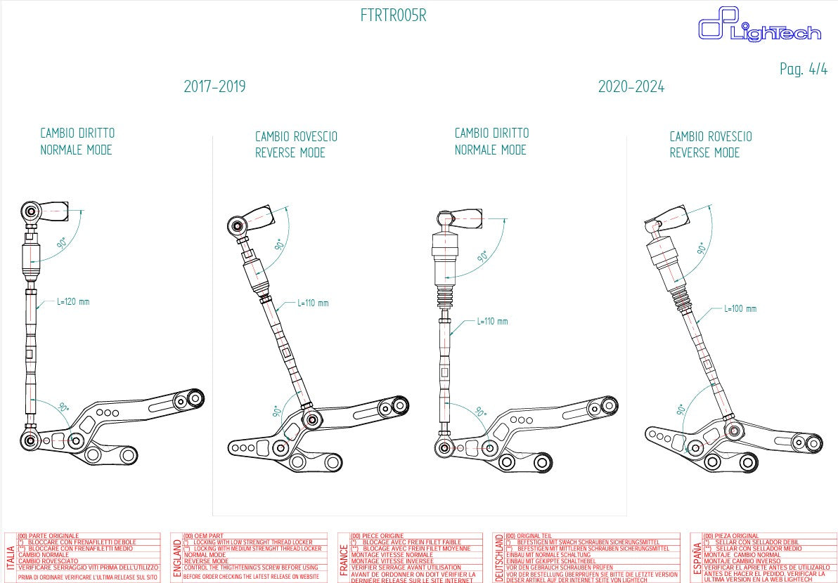 Sistema de furos R LighTech Triumph Daytona 675/765 (13-21) FTRTR005R 