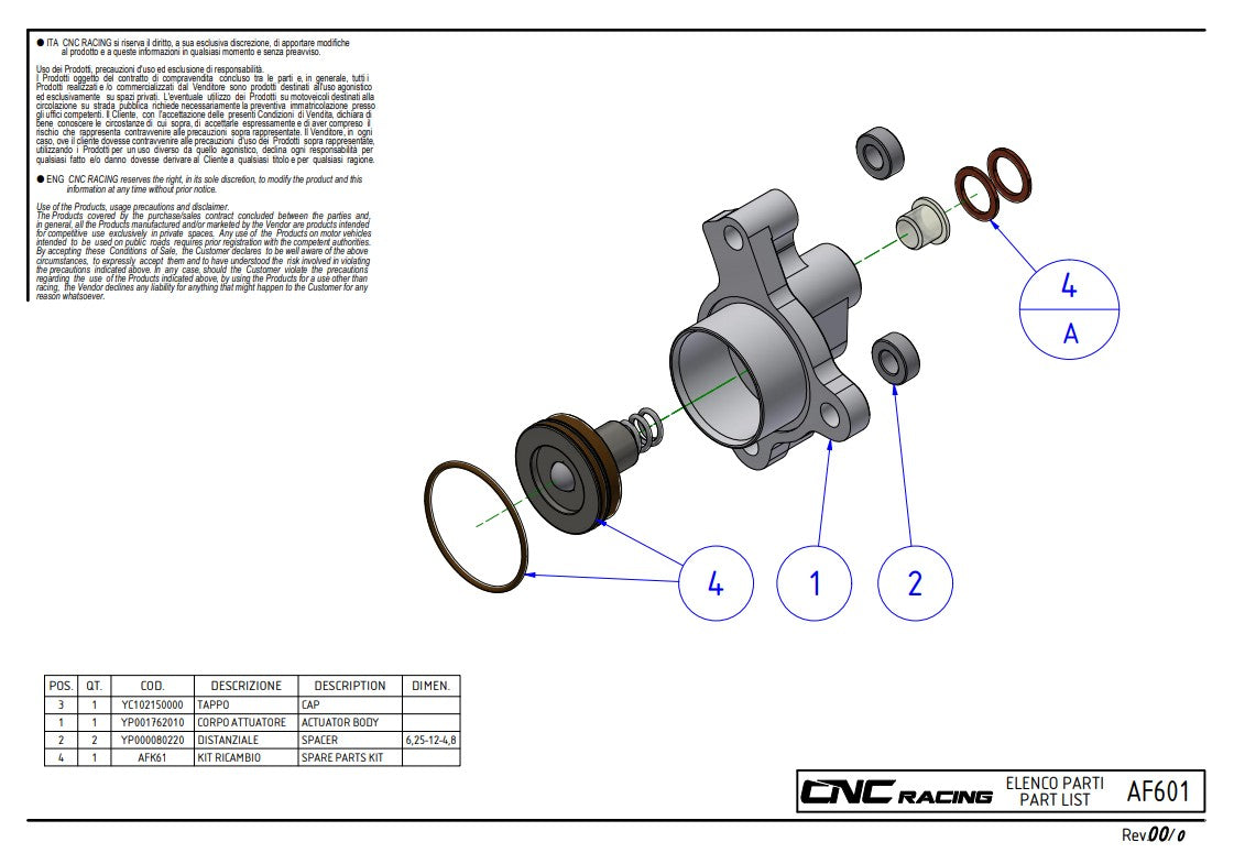 Cilindro mestre da embreagem CNC Racing Ducati Panigale V4/S/R (25-26) AF601 
