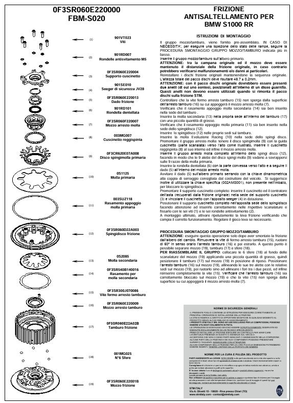 STM Embreagem Anti-Hopping BMW M1000RR K66 (23-26) FBM-S020 