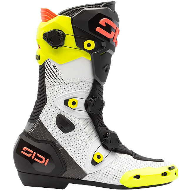 Botas de moto Sidi MAG 2 Air Amarelo Fluorescente / Coral Vermelho - 390 