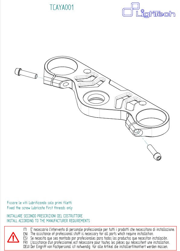 Mastro da suspensão (CIMA) LighTech Yamaha YZF-R1/M (15-25) TCAYA001NER 