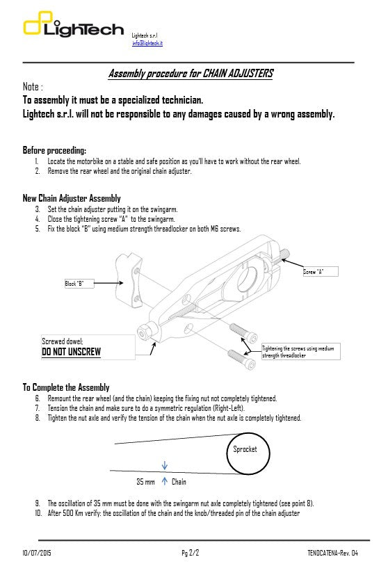 Tensionador de corrente LighTech Kawasaki ZX-10 R (11-15) TEKA003 