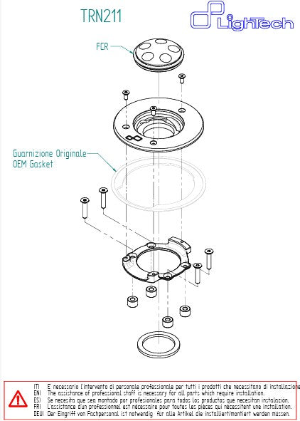 Tampa de depósito de combustível com fecho de rosca LighTech BMW S1000RR (09-20) TRN211 