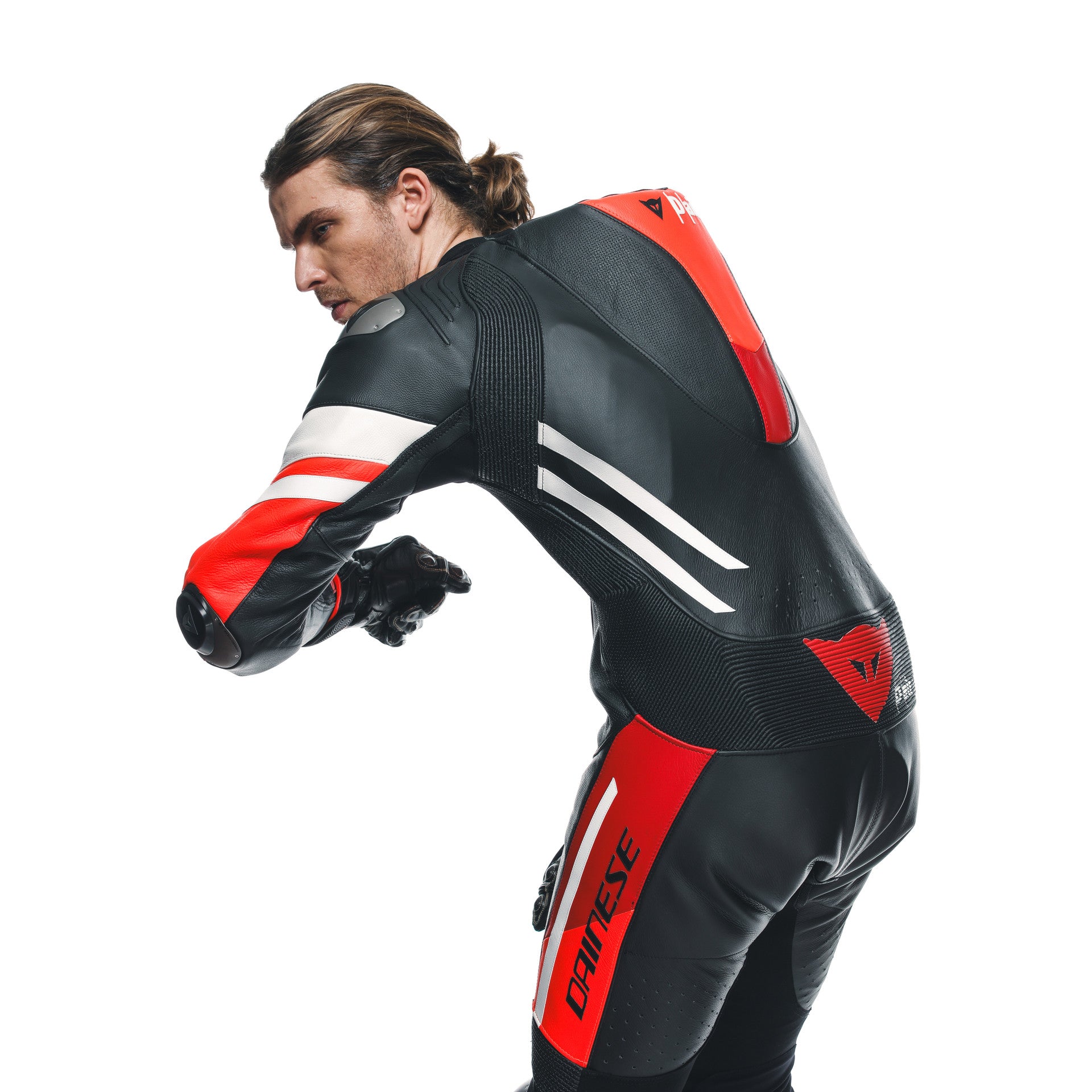 Dainese Misano 3 D-AIR® Macacão de Couro – Macacão de Corrida com Airbag Perfurado | Masculino | Vermelho 