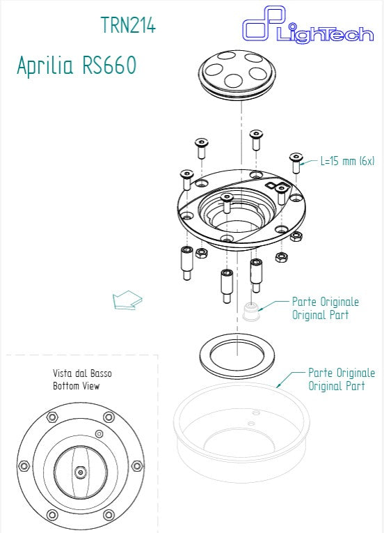 Tampa de depósito de combustível com fecho por rosca LighTech Ducati Panigale 899 (13-16) TRN229 