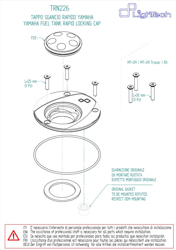 Tampa de combustível com fecho de rosca LighTech Yamaha YZF-R6 (06-25) TRN226 