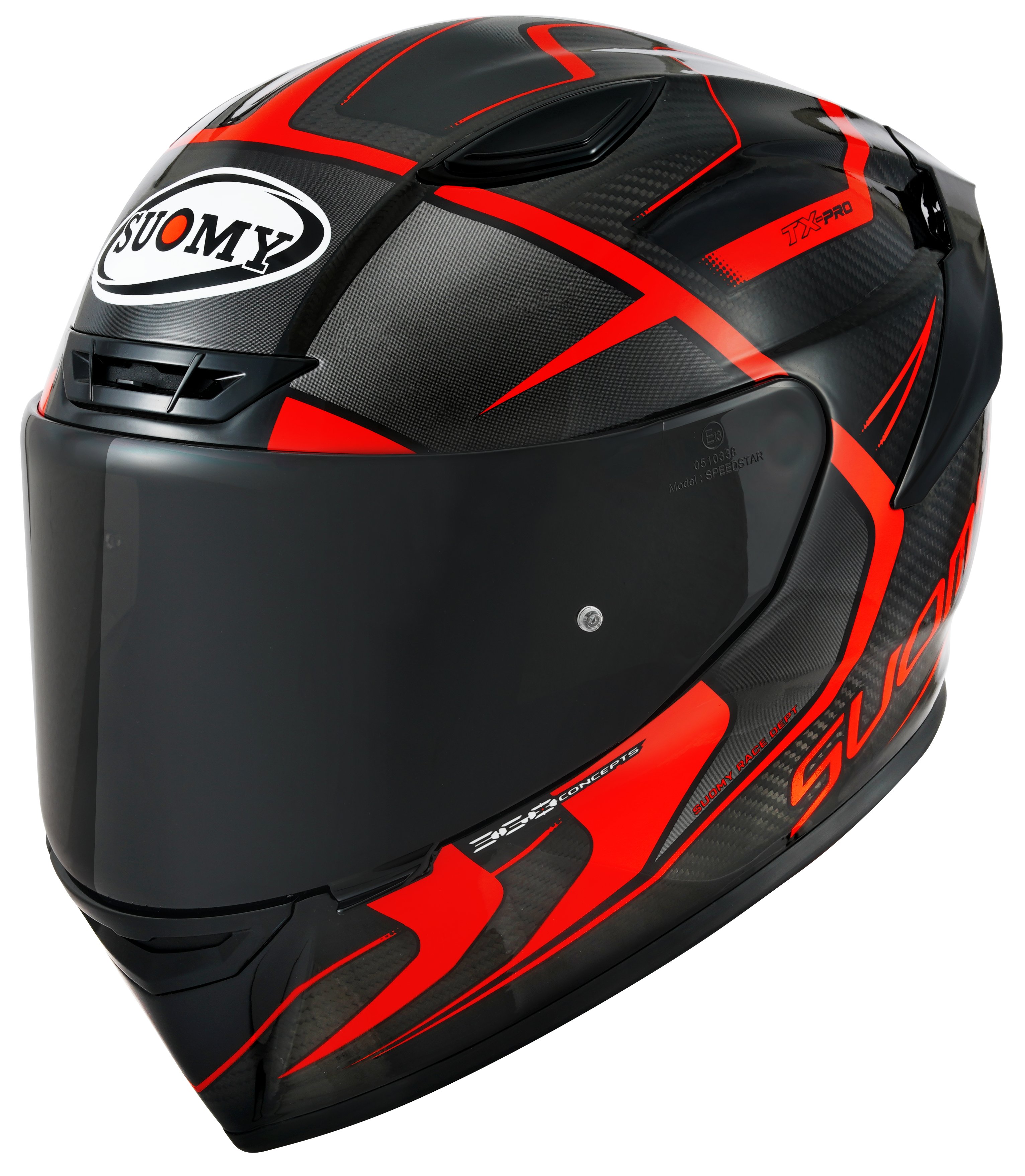 Capacete Suomy TX-Pro Carbon Advance Vermelho Fluorescente K6TX0003 