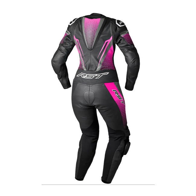 RST Tractech EVO D3O fato-macaco Macacão de couro – Fato de corrida perfurado | Mulheres | Preto/Rosa | 103643 
