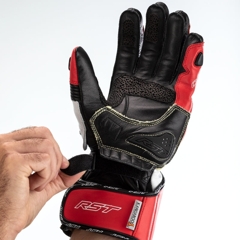 Luvas de couro para motociclo RST Tractech Evo 4 | Homem | Vermelho/Branco/Preto | 102666 