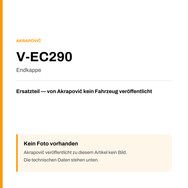 Akrapovic Endkappe V-EC290 — Platzhalter, kein Herstellerfoto verfügbar