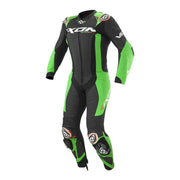 IXON Vortex 3 fato completo Macacão de couro – Fato de corrida perfurado | Homem | Preto/Verde 