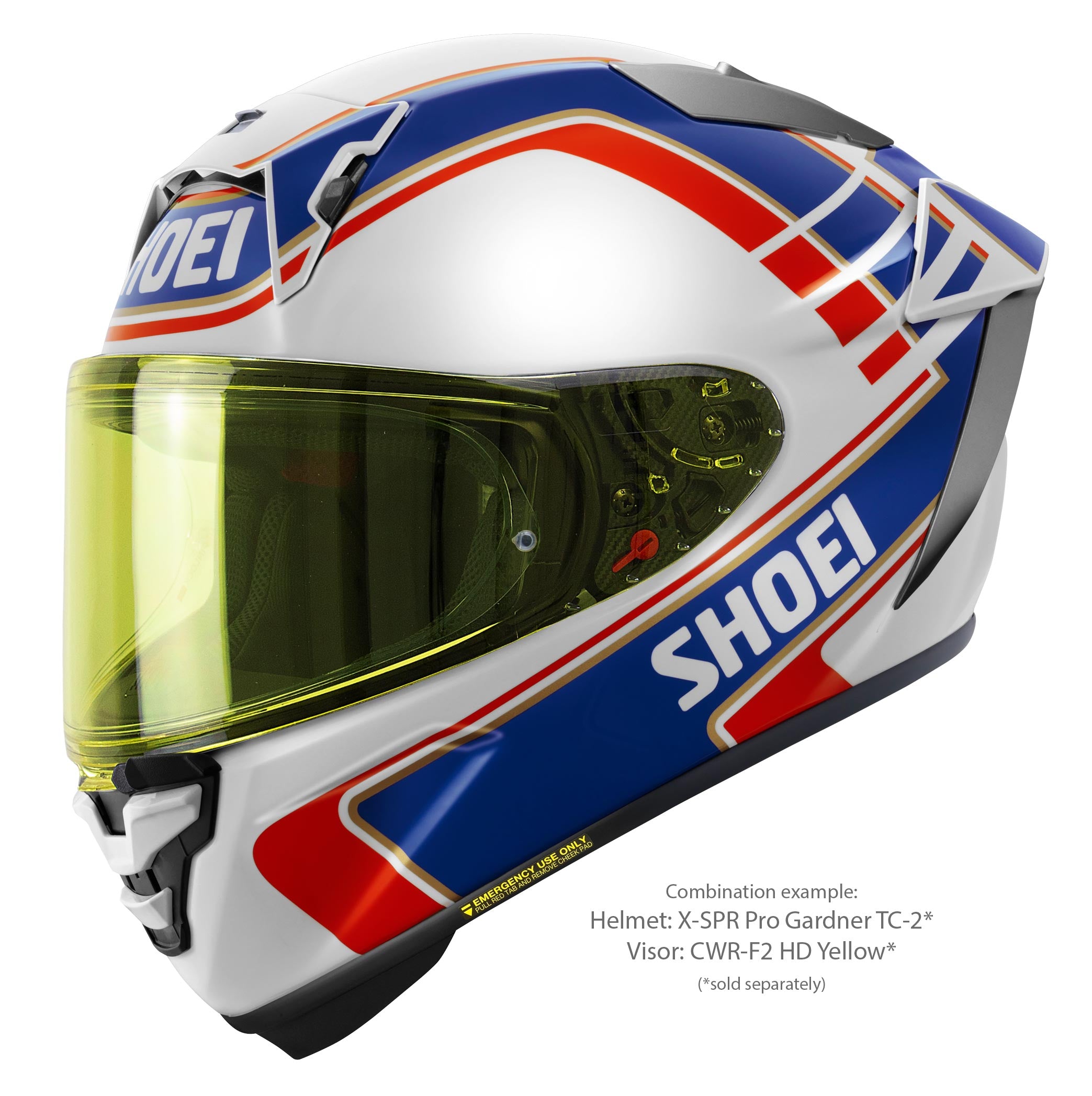 Capacete Shoei X-SPR PRO Replica Wayne Gardner TC-2 