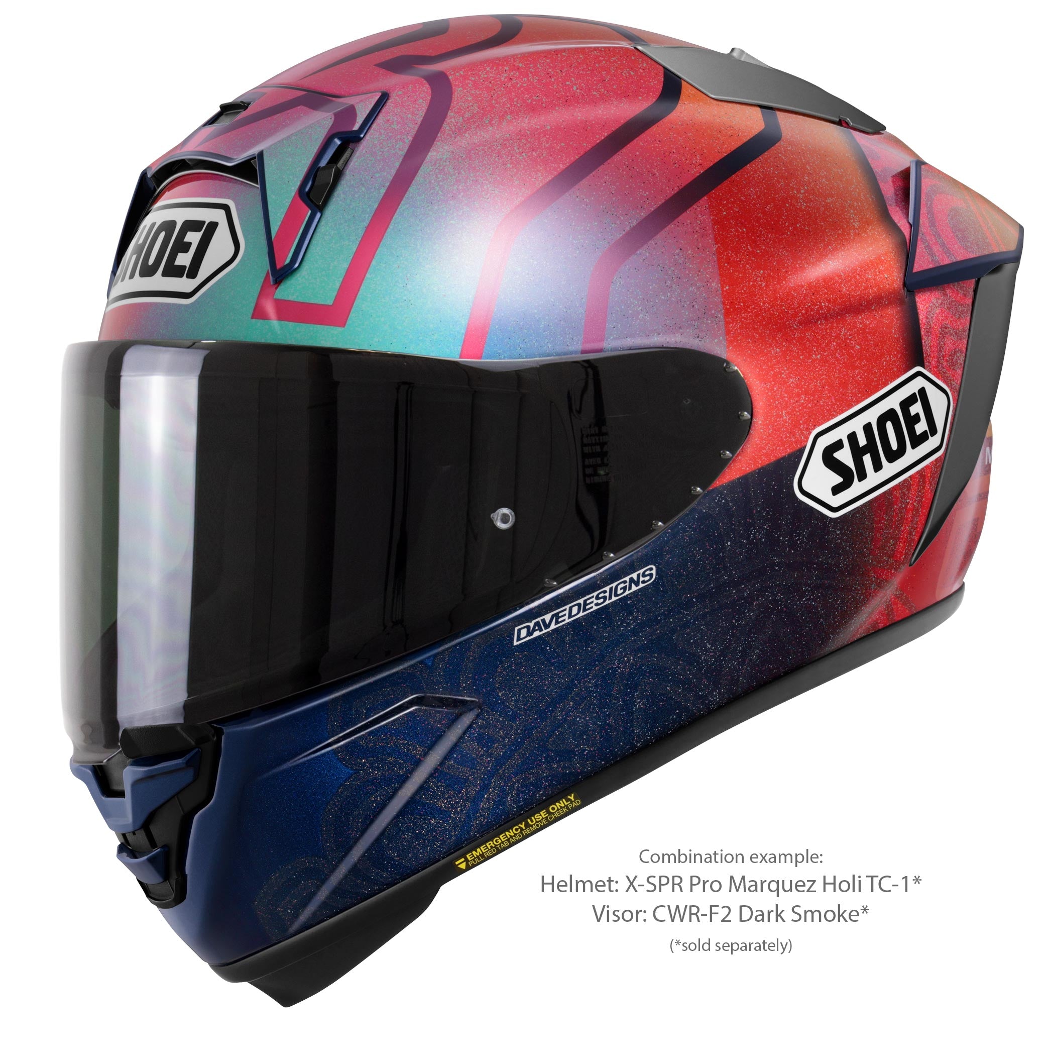 Visor Shoei X-SPR PRO (CWR-F2PN) fortemente escurecido 