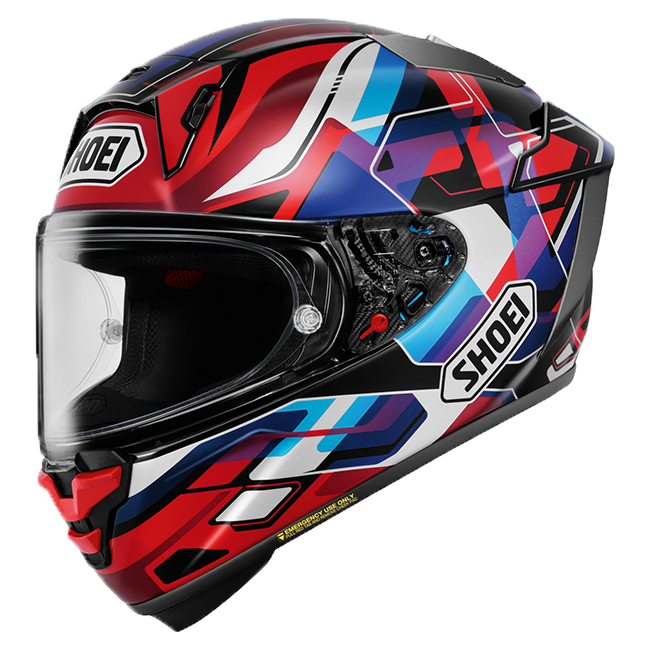 Capacete Shoei X-SPR PRO Valion TC-10 Vermelho / Azul / Roxo 