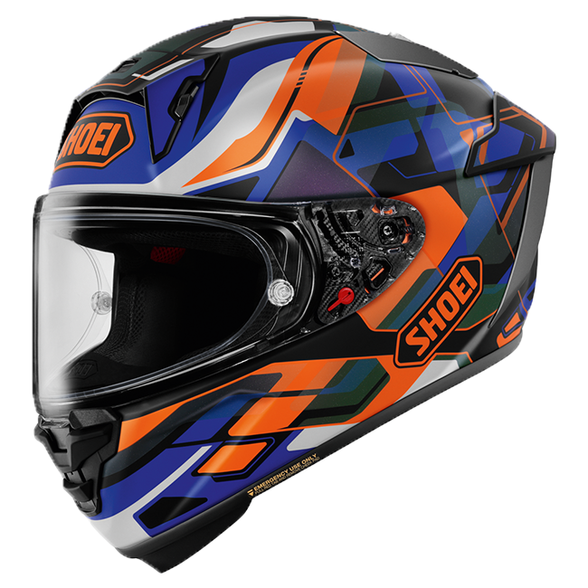 Capacete Shoei X-SPR PRO Valion TC-8 Laranja / Azul 