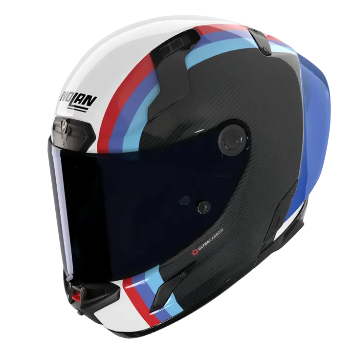 Capacete Nolan X-804 RS Ultra Carbon Gemini Branco/Azul/Vermelho 365 