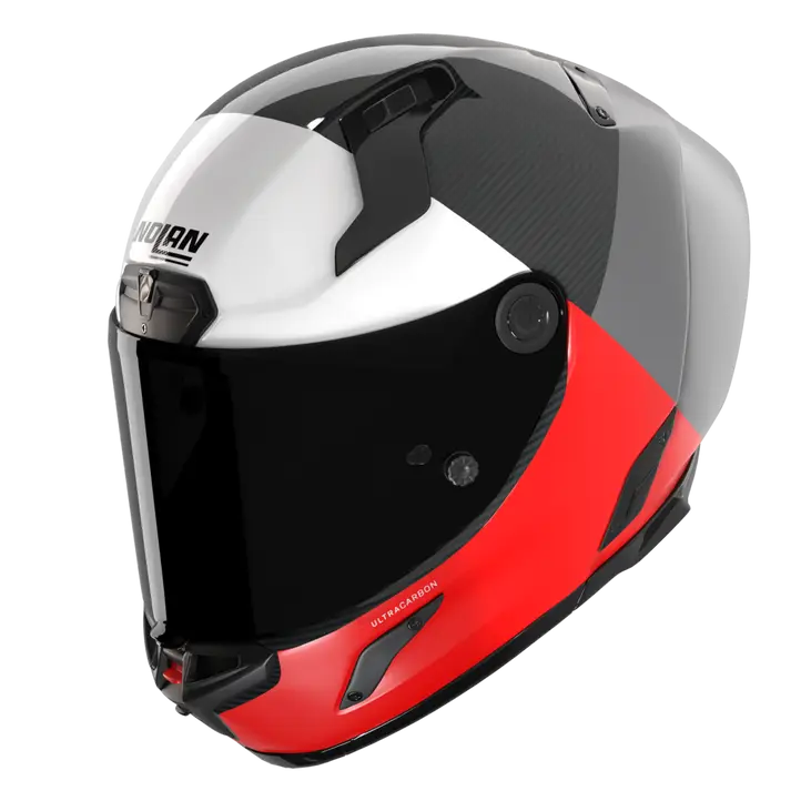 Nolan X-804 RS Capacete Ultra Carbon Blocco Vermelho/Branco 369 