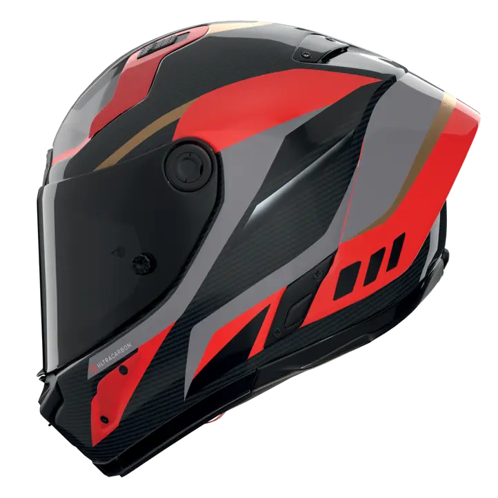 Nolan X-804 RS Capacete Ultra Carbon Lesmo Vermelho/Cinza/Dourado 362 