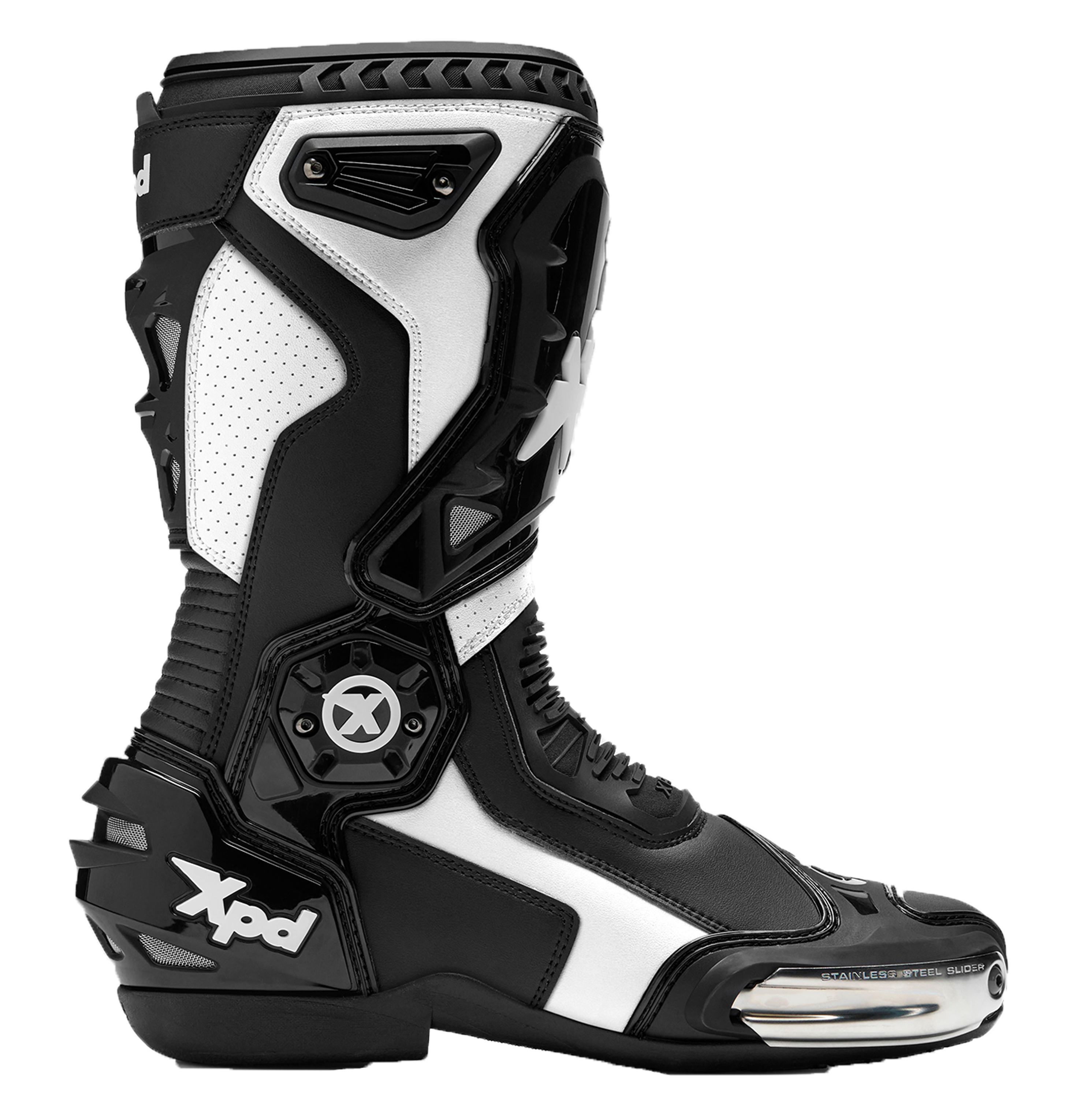 Botas de moto XPD XP6-S | Homens | Branco/Preto 