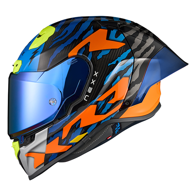 Nexx X.R3R Capacete Ziger Carbon Laranja Azul 01XR323513169 