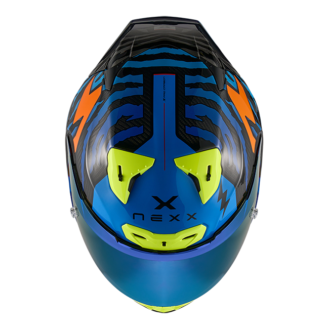Nexx X.R3R Capacete Ziger Carbon Laranja Azul 01XR323513169 