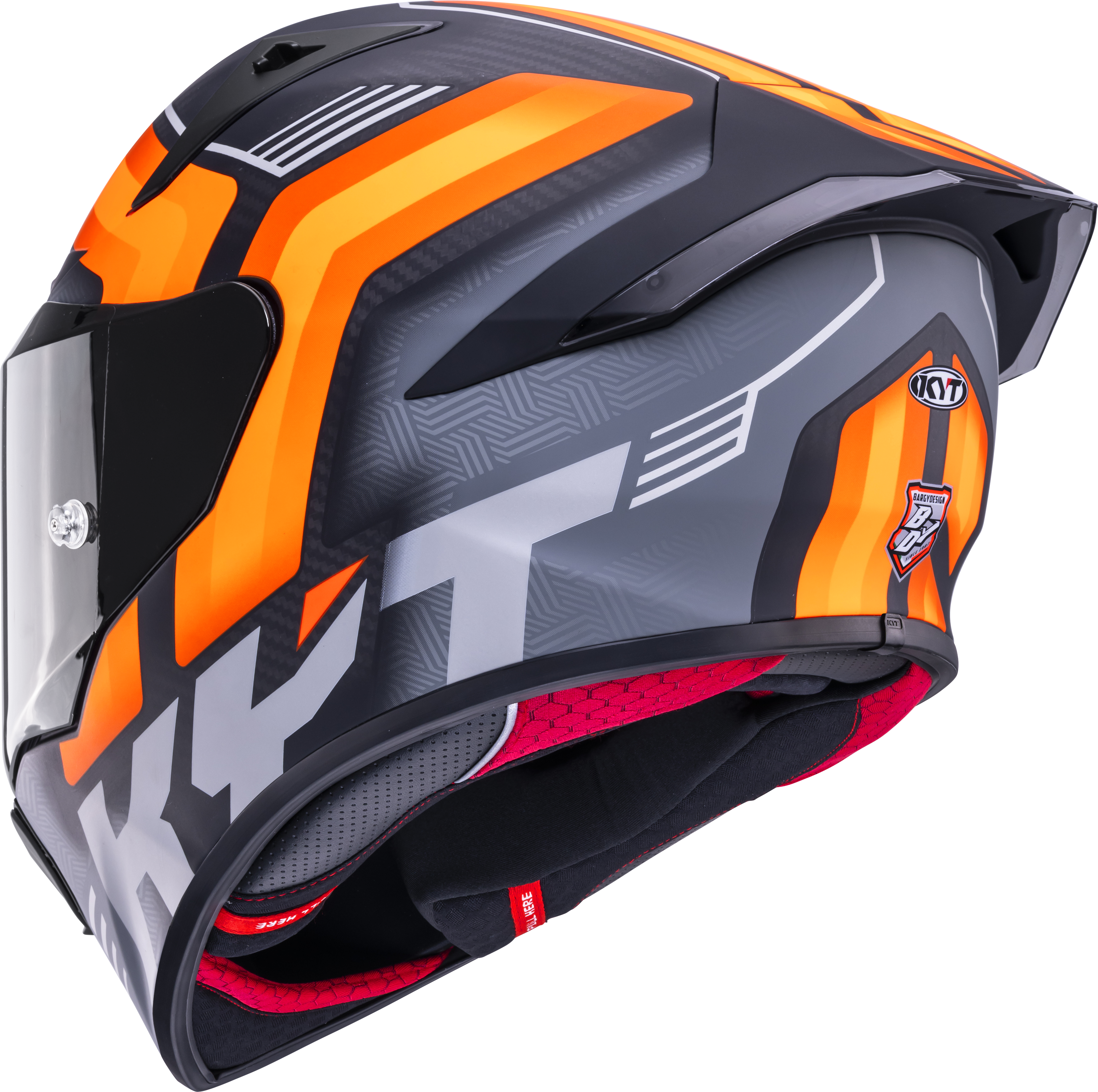 KYT R1R Capacete de Corrida Carbono Acelerador Mate Laranja Y6R10001 