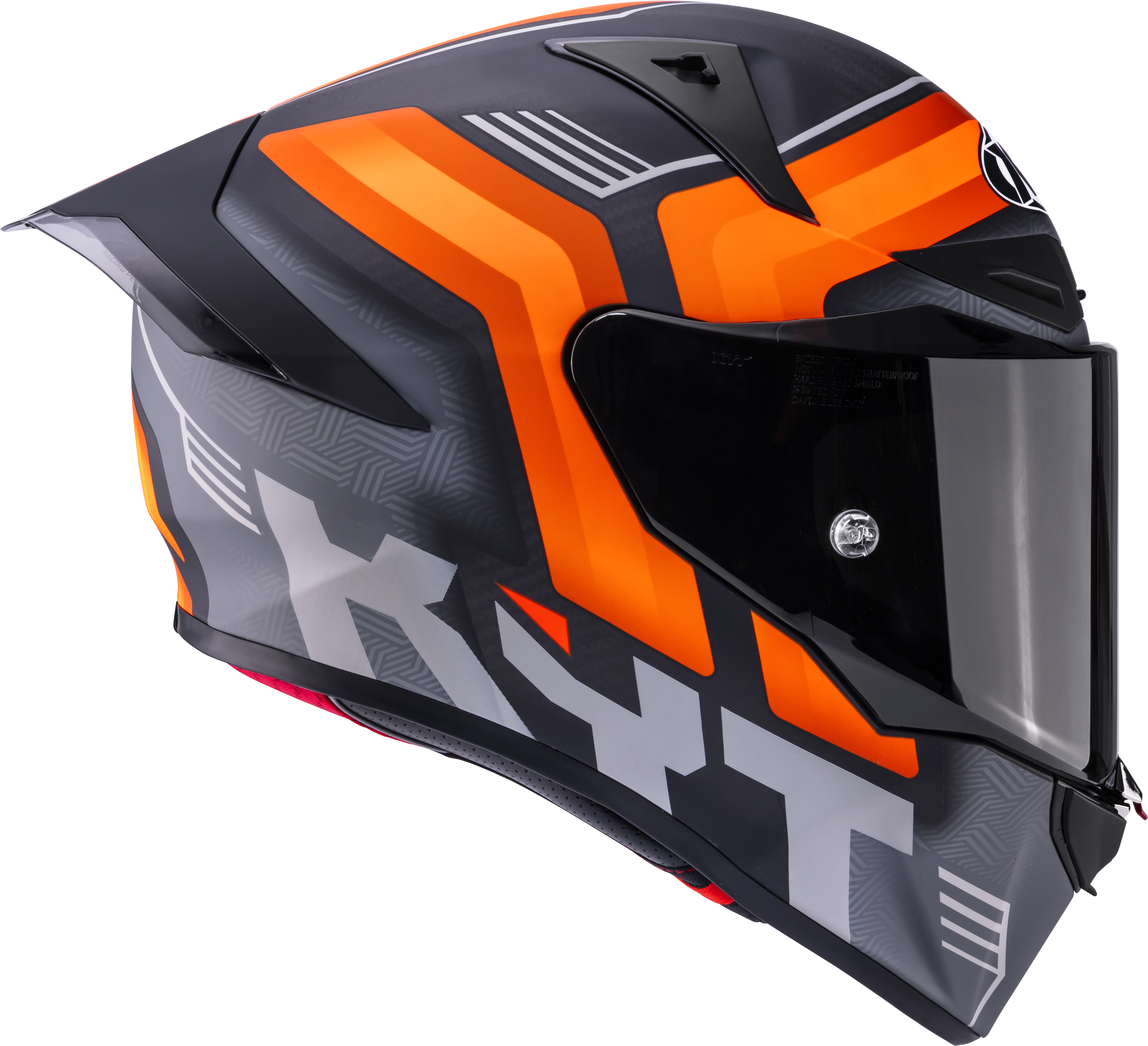 KYT R1R Capacete de Corrida Carbono Acelerador Mate Laranja Y6R10001 