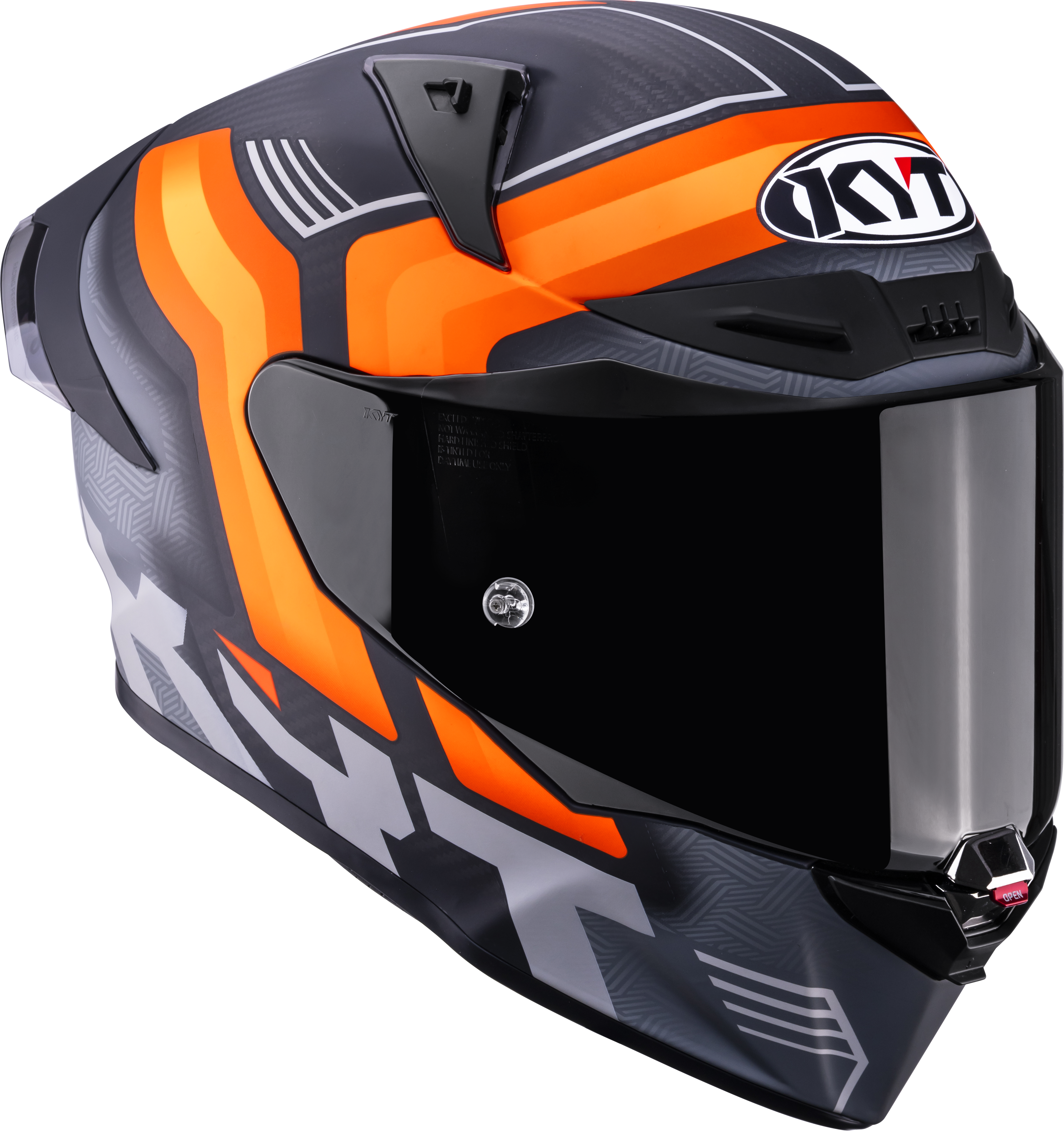 KYT R1R Capacete de Corrida Carbono Acelerador Mate Laranja Y6R10001 