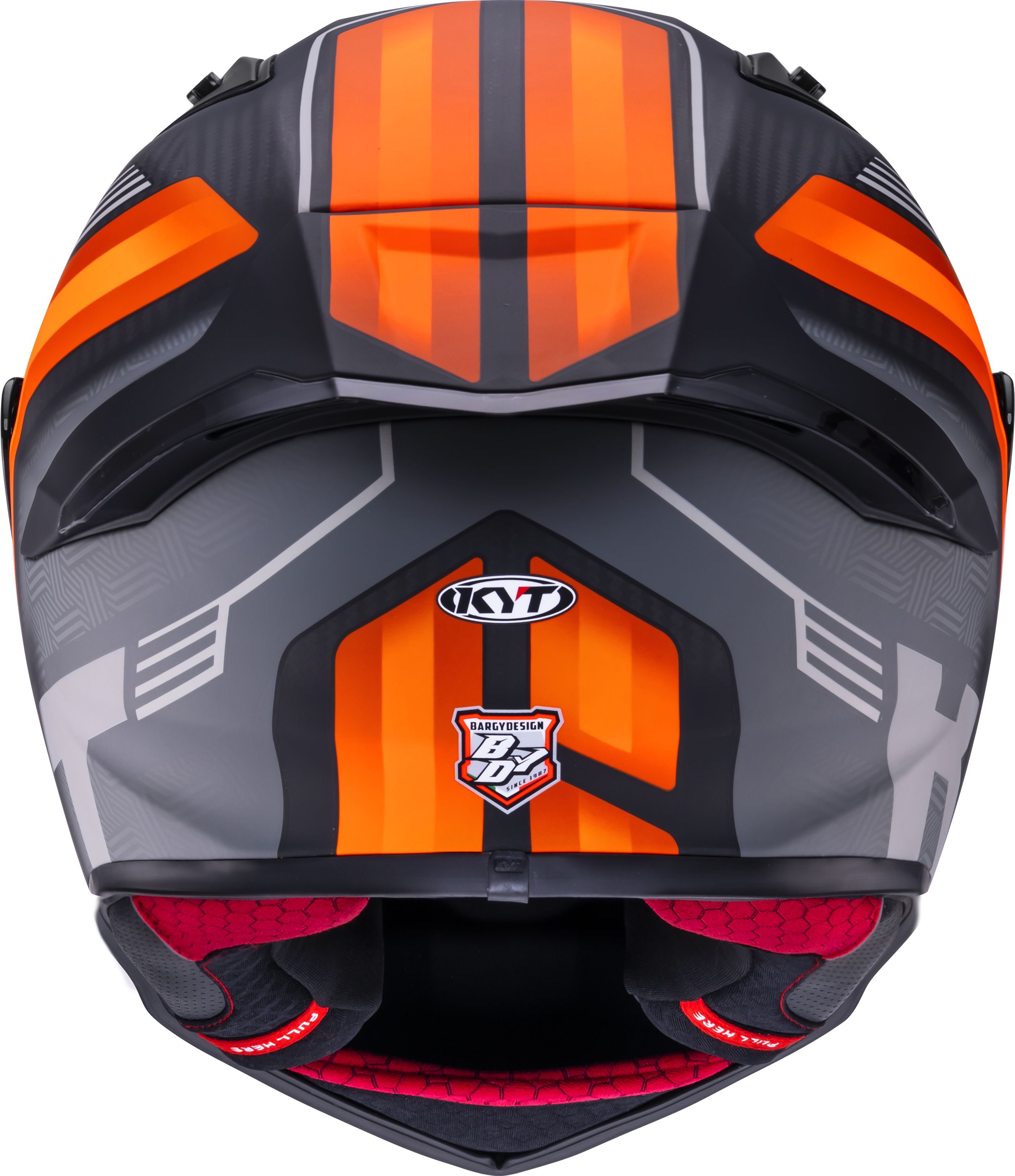 KYT R1R Capacete de Corrida Carbono Acelerador Mate Laranja Y6R10001 