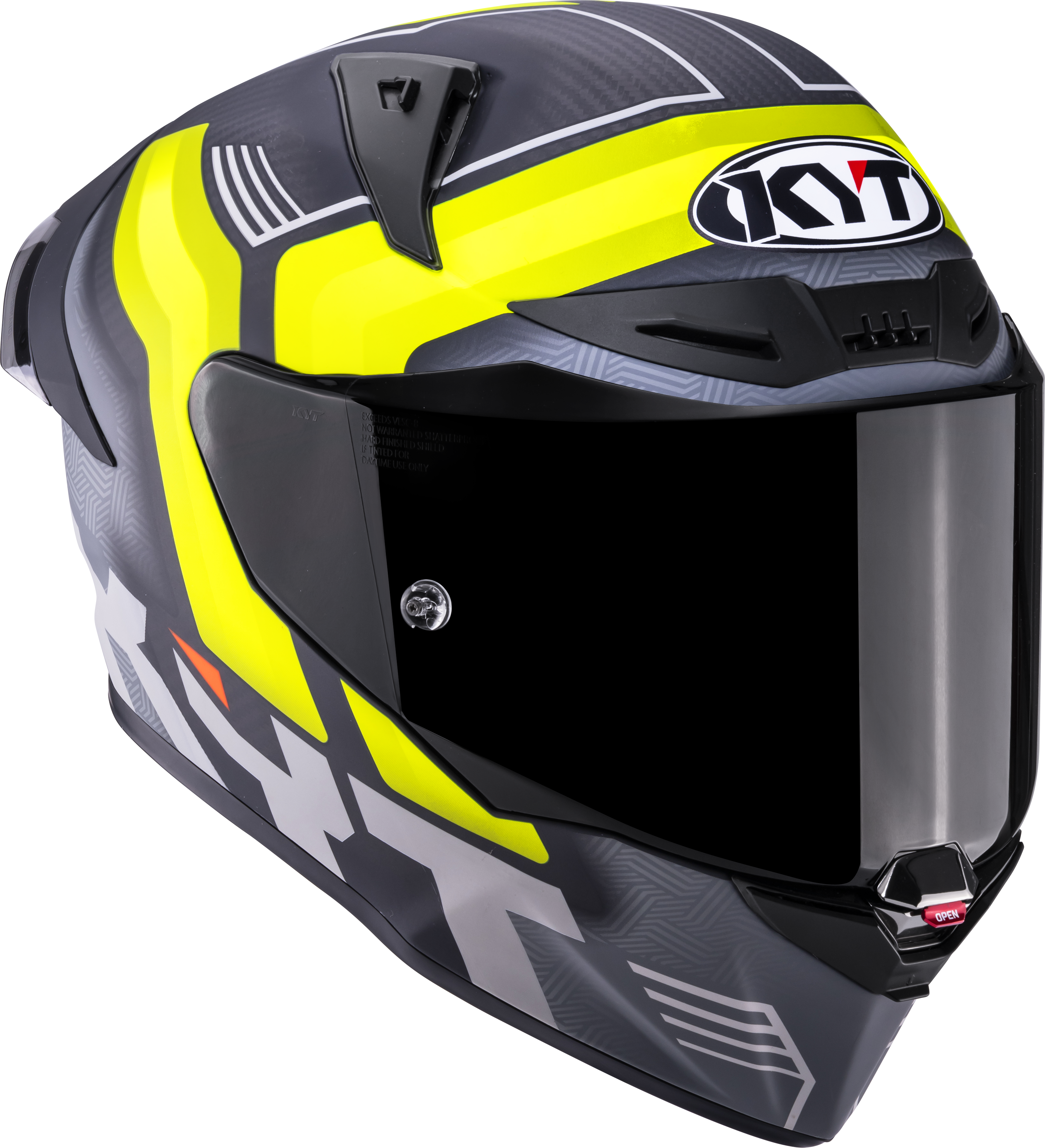 KYT R1R Capacete de Corrida Carbono Acelerador Amarelo Y6R10010 