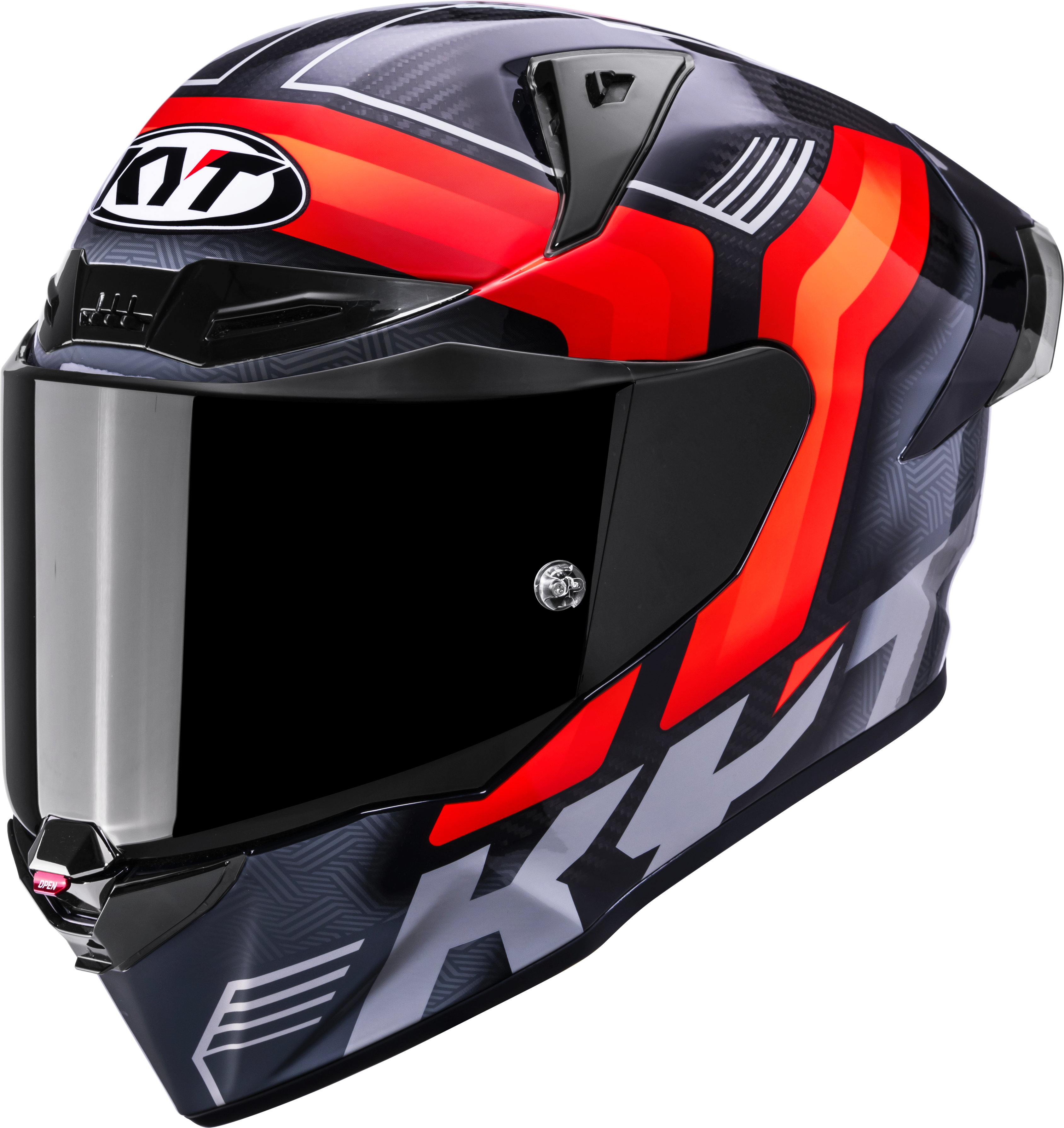KYT R1R Capacete de Corrida em Carbono Acelerador Vermelho Y6R10003 