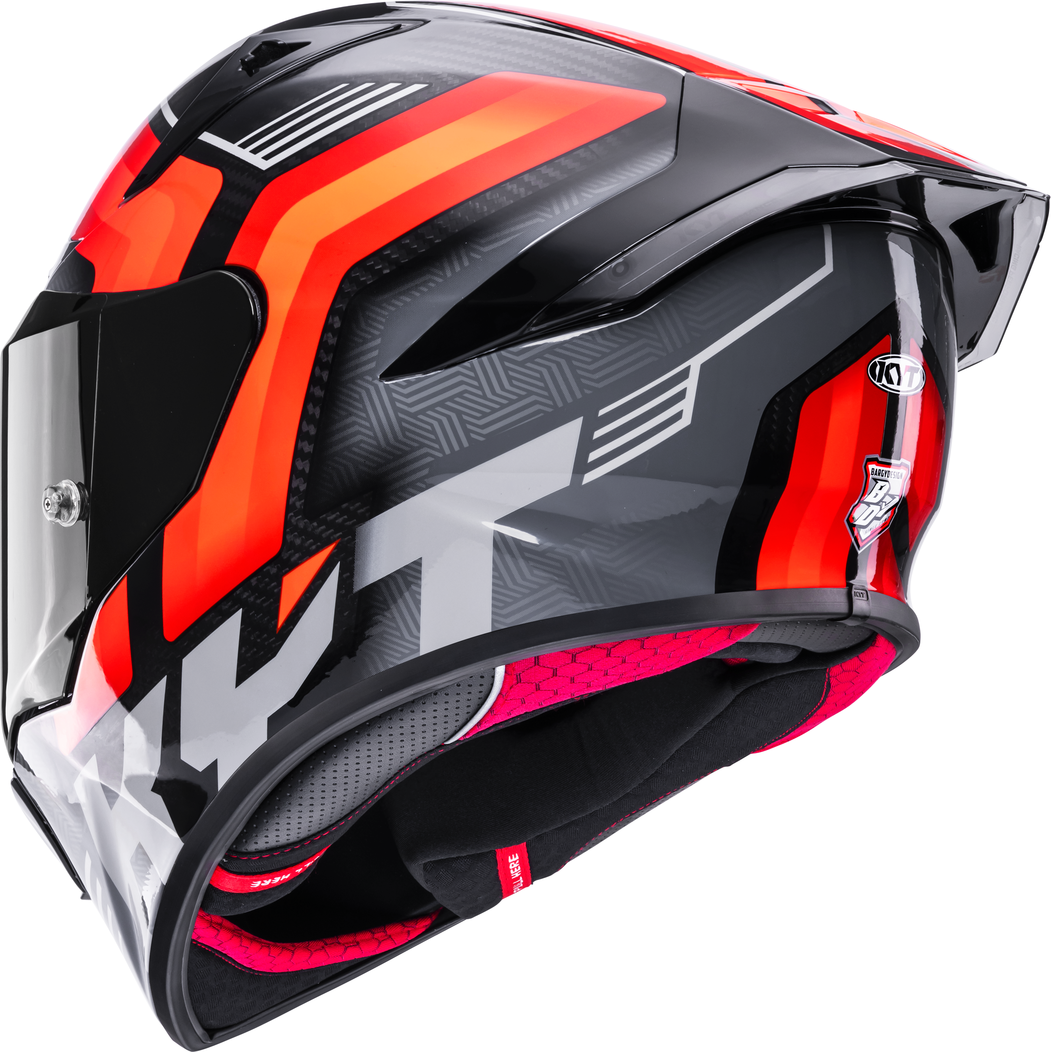KYT R1R Capacete de Corrida em Carbono Acelerador Vermelho Y6R10003 