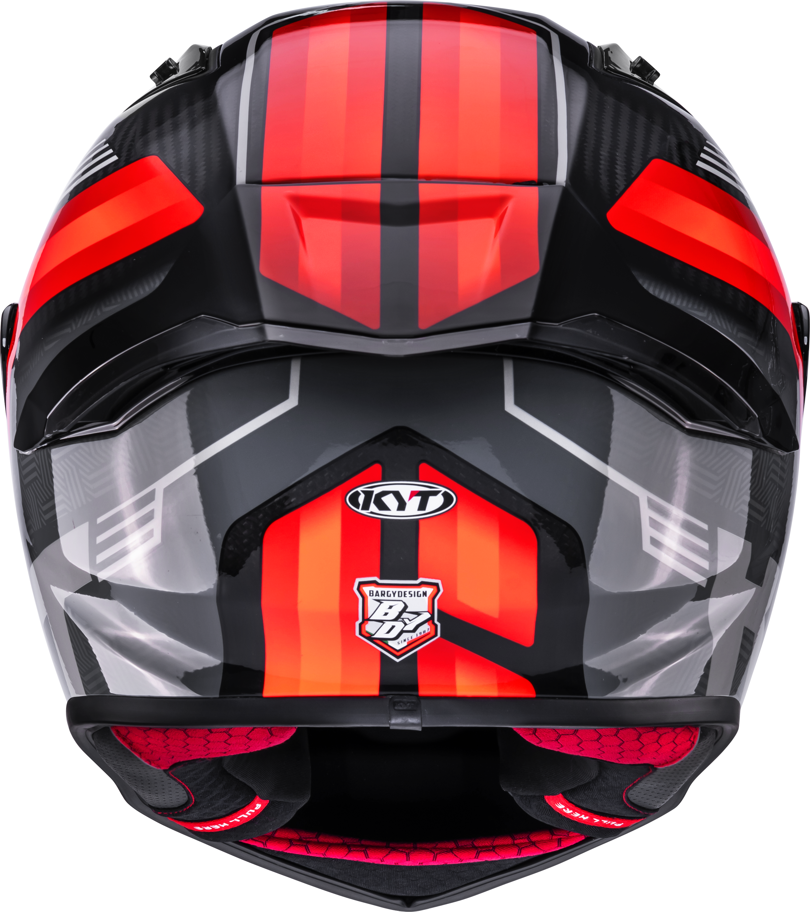 KYT R1R Capacete de Corrida em Carbono Acelerador Vermelho Y6R10003 
