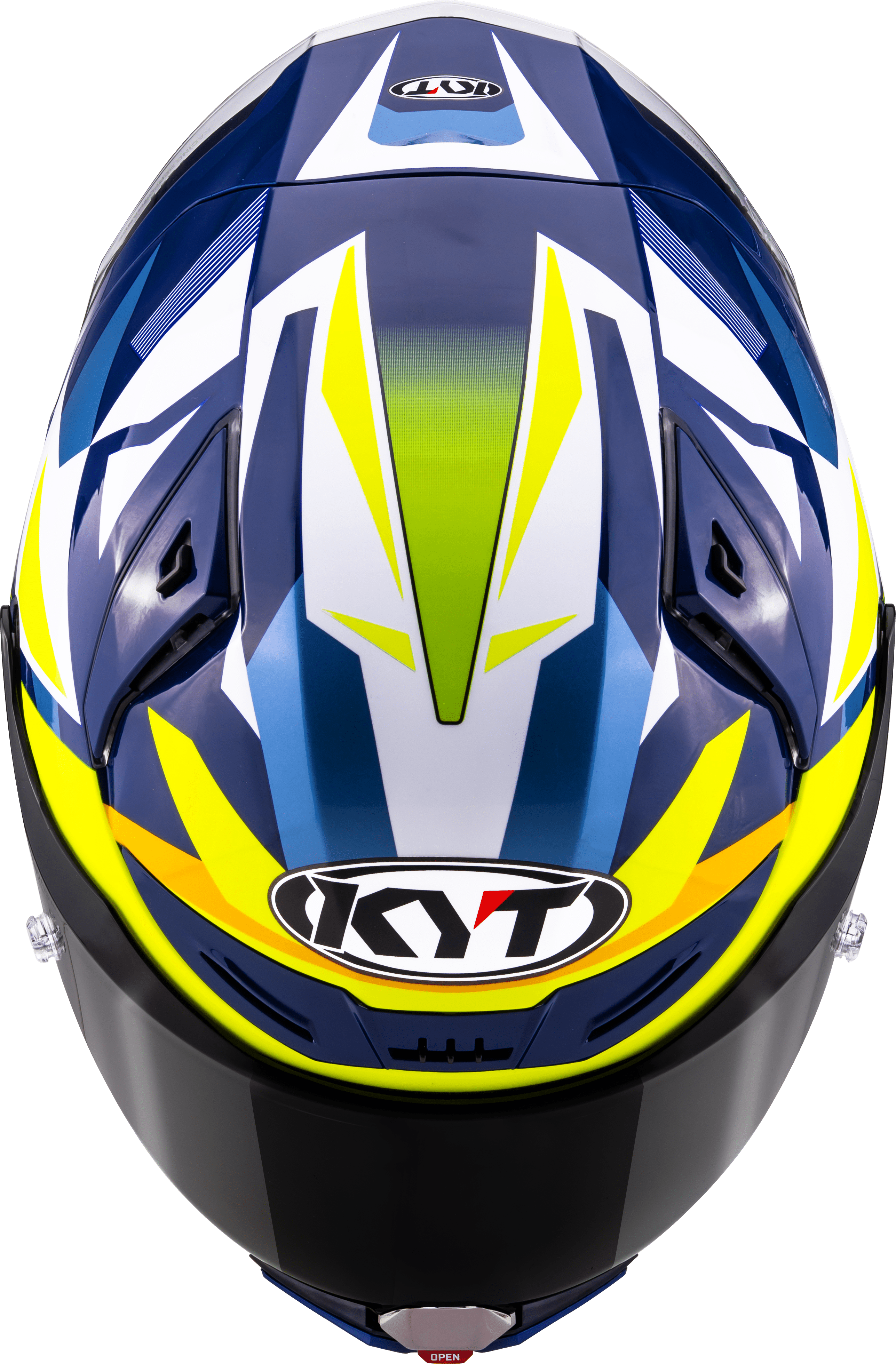 KYT R1R Capacete de Corrida Carbono Diamante Azul / Amarelo Y6R10005 