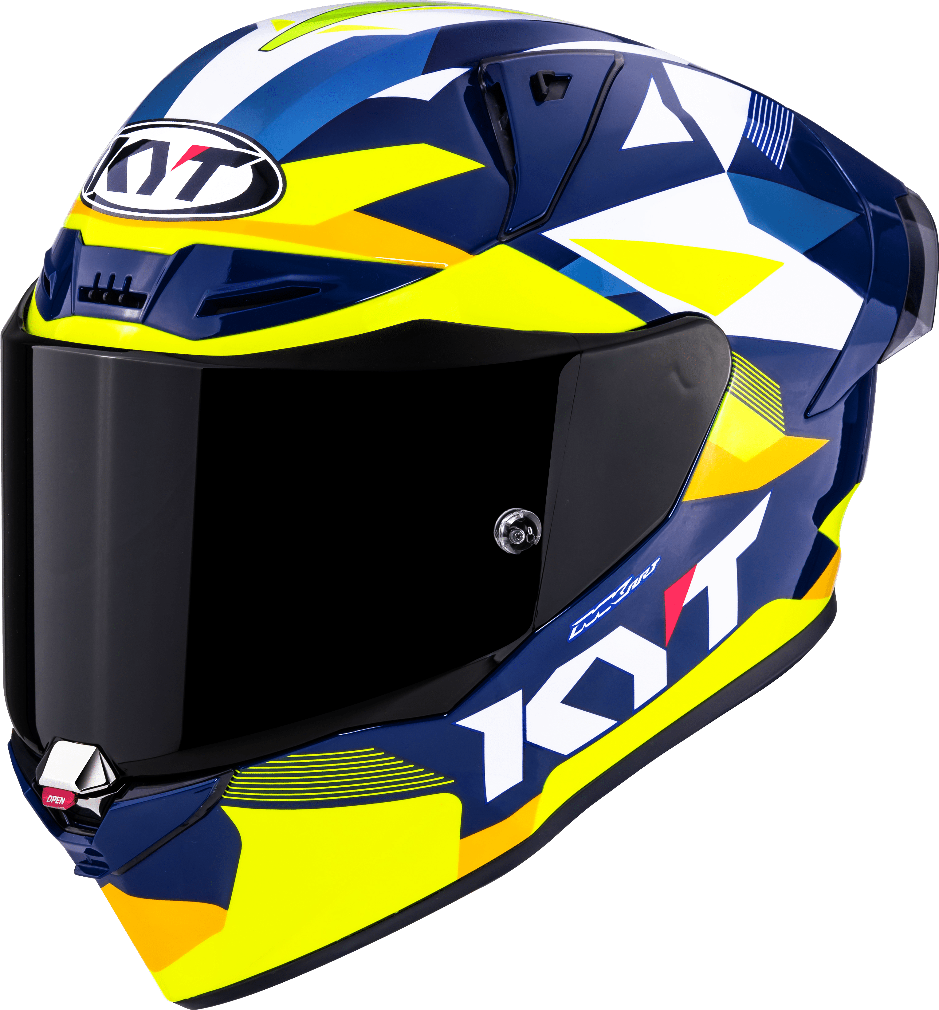 KYT R1R Capacete de Corrida Carbono Diamante Azul / Amarelo Y6R10005 