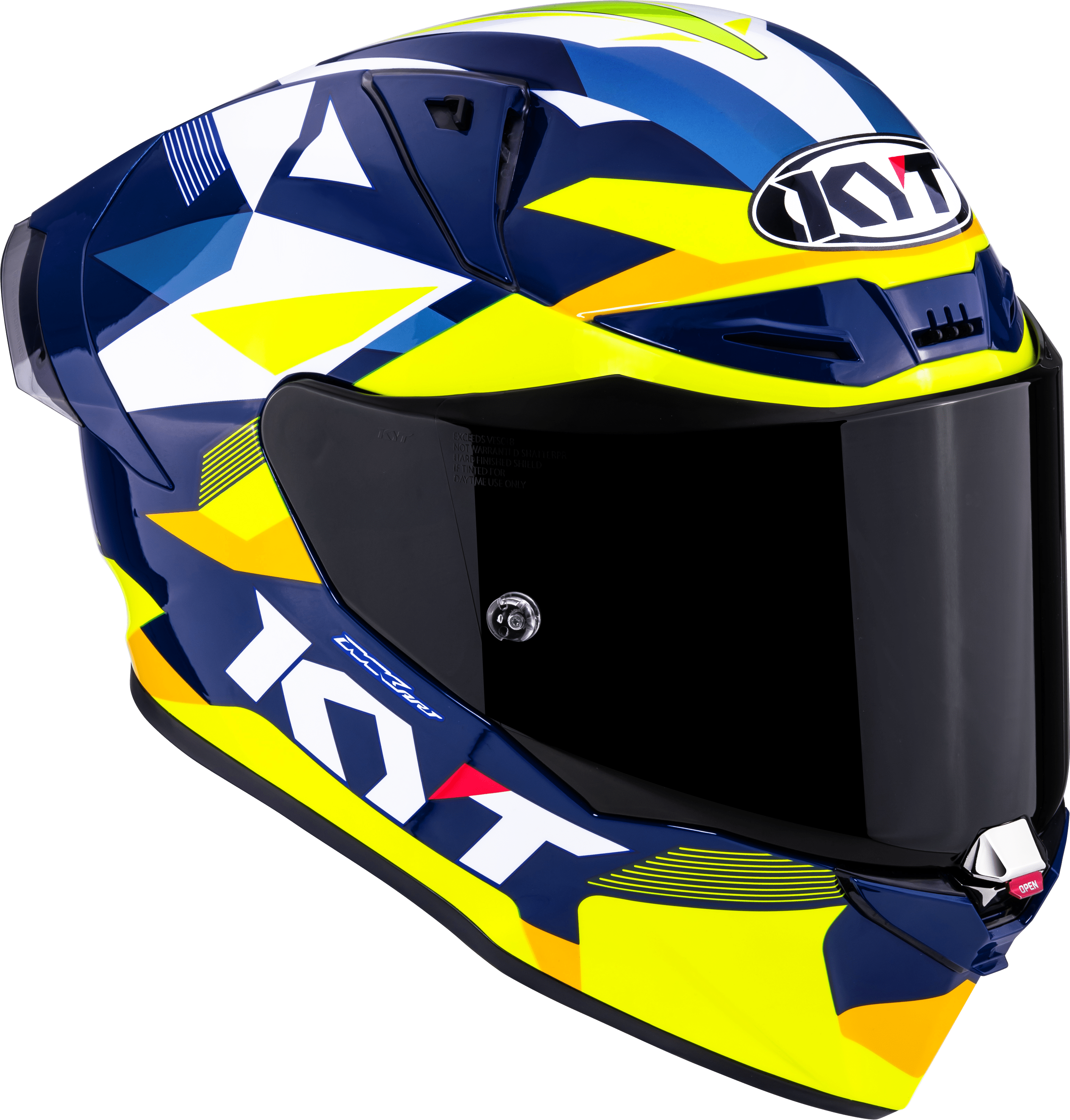 KYT R1R Capacete de Corrida Carbono Diamante Azul / Amarelo Y6R10005 