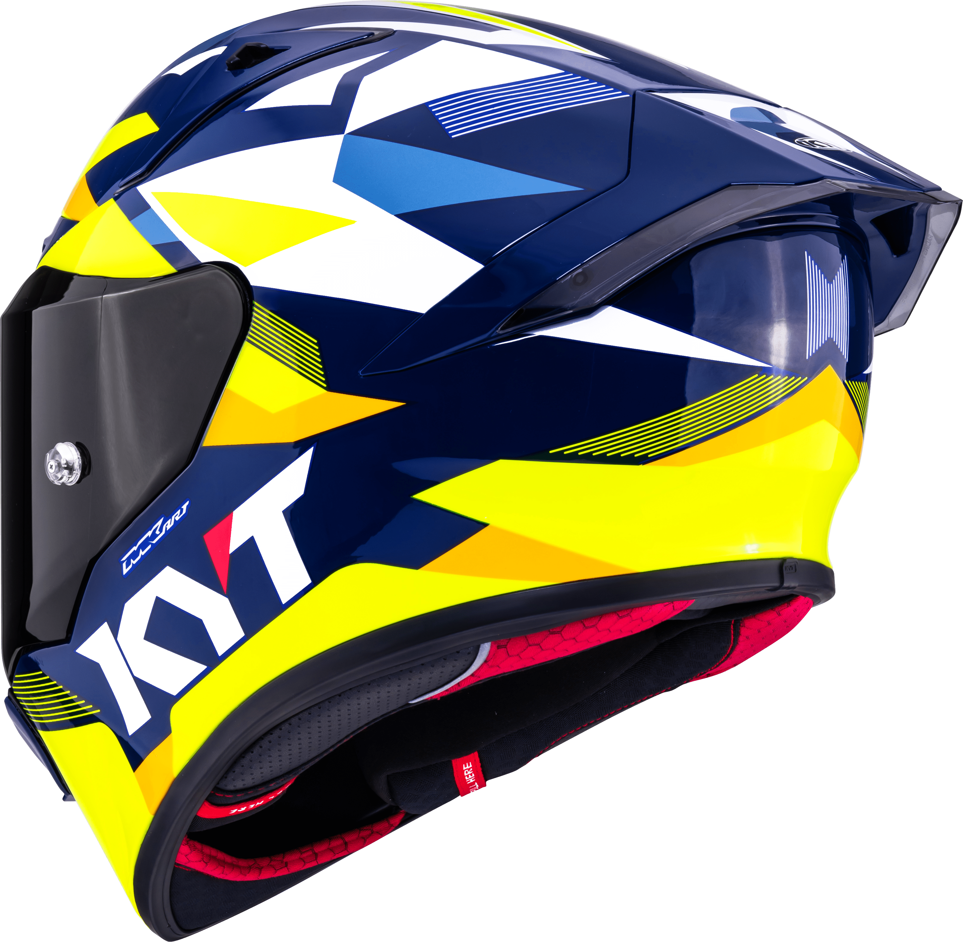 KYT R1R Capacete de Corrida Carbono Diamante Azul / Amarelo Y6R10005 
