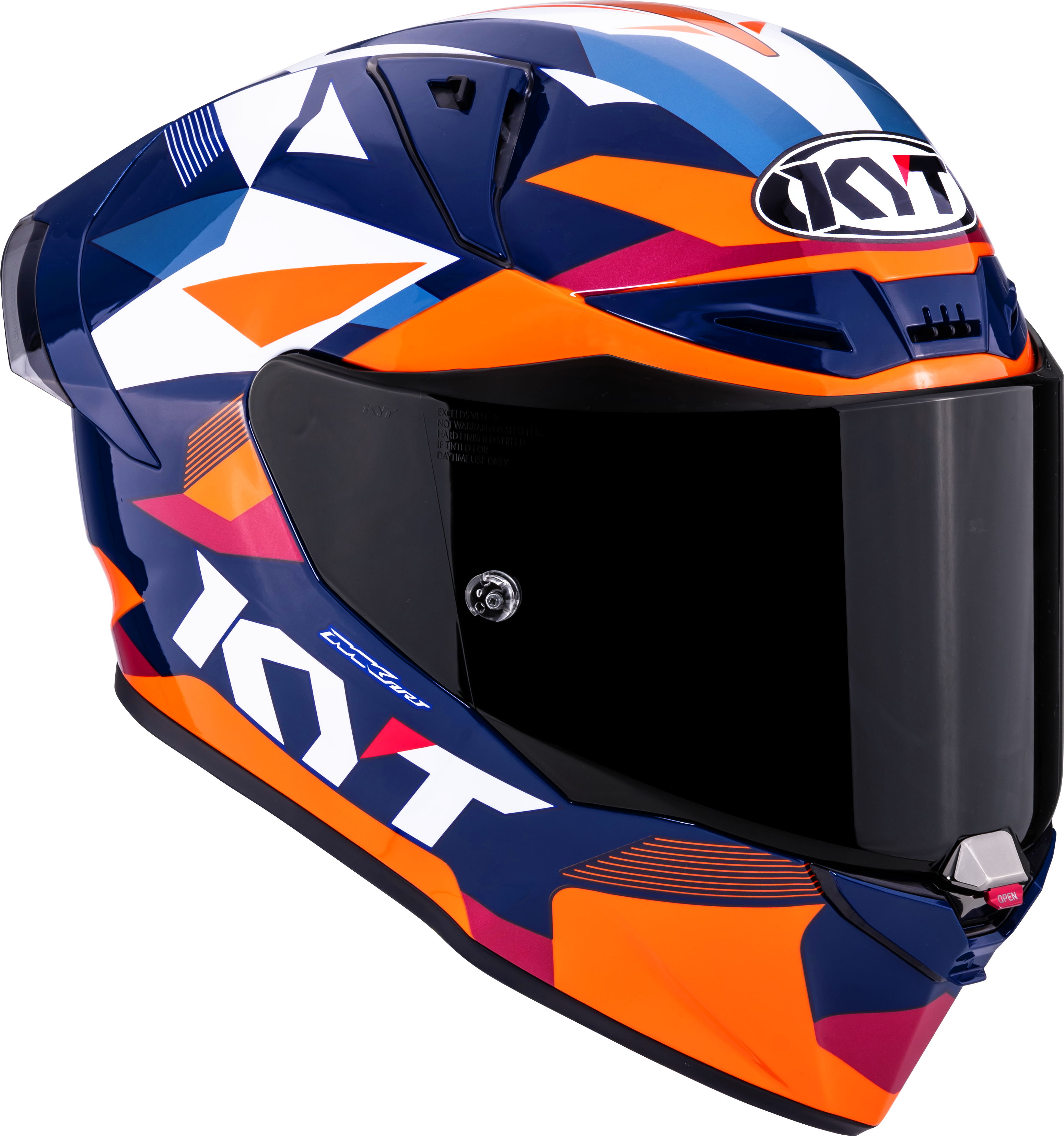 KYT R1R Capacete de Corrida Carbono Diamante Azul / Laranja Y6R10006 