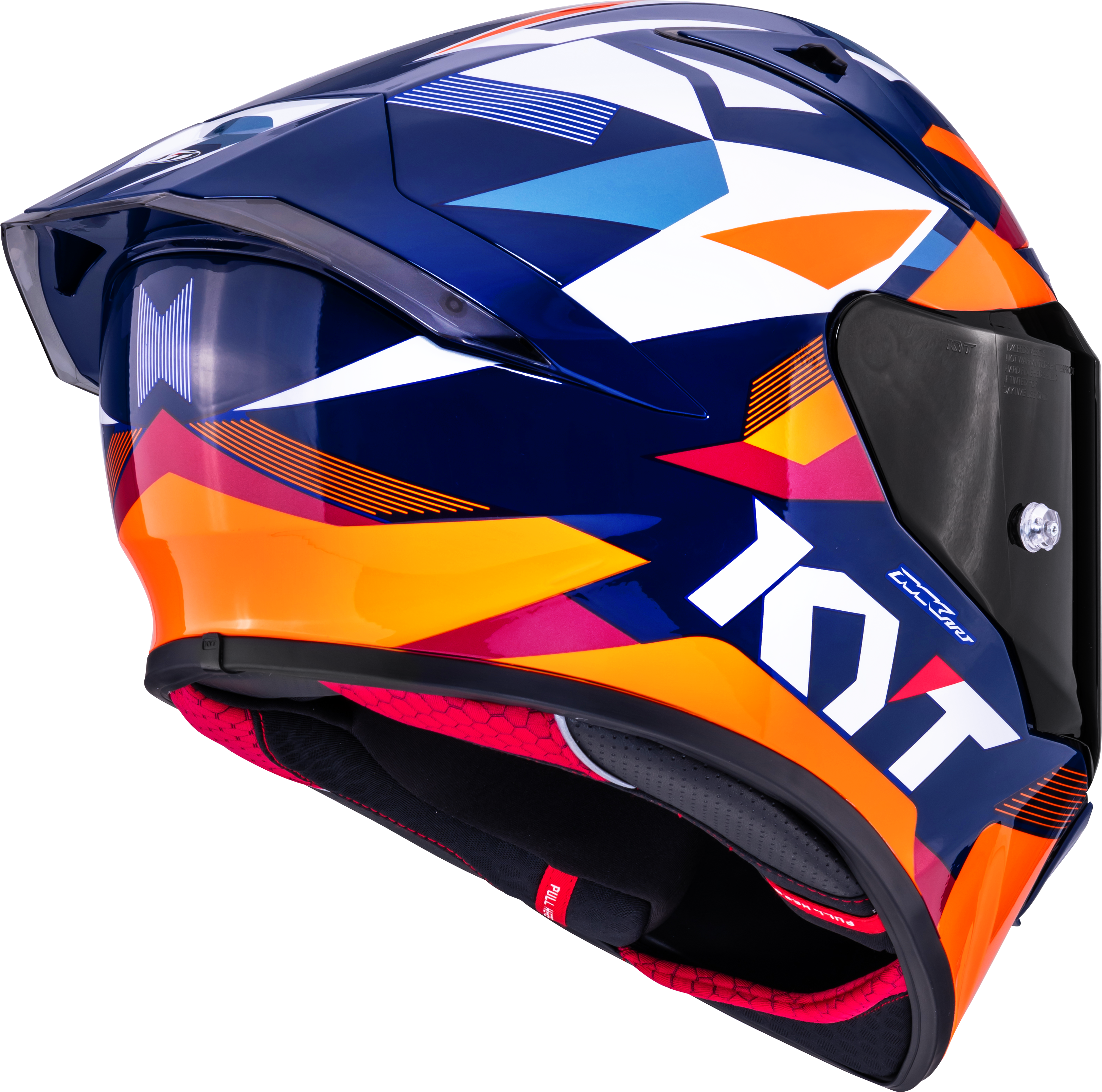 KYT R1R Capacete de Corrida Carbono Diamante Azul / Laranja Y6R10006 