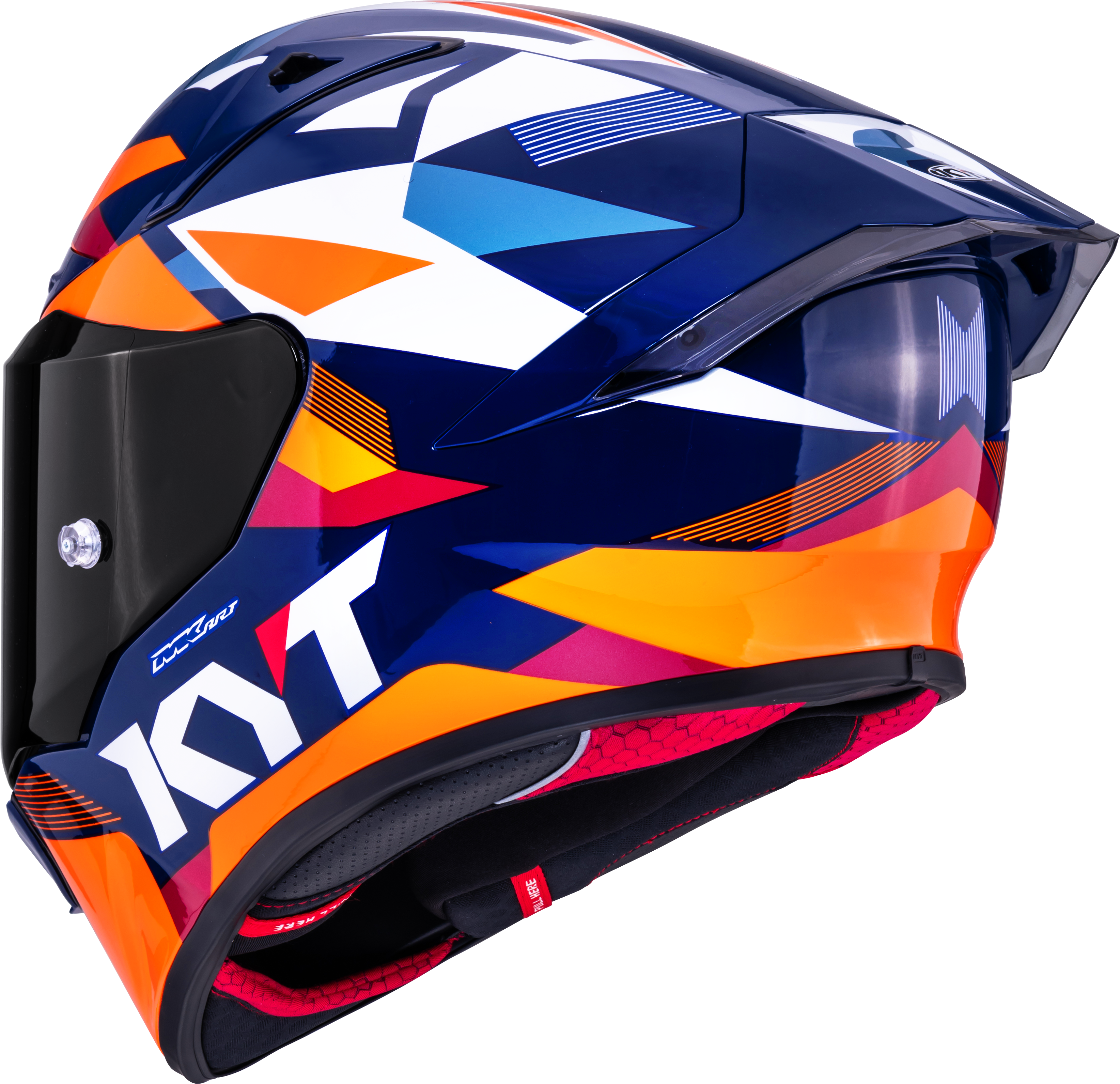 KYT R1R Capacete de Corrida Carbono Diamante Azul / Laranja Y6R10006 