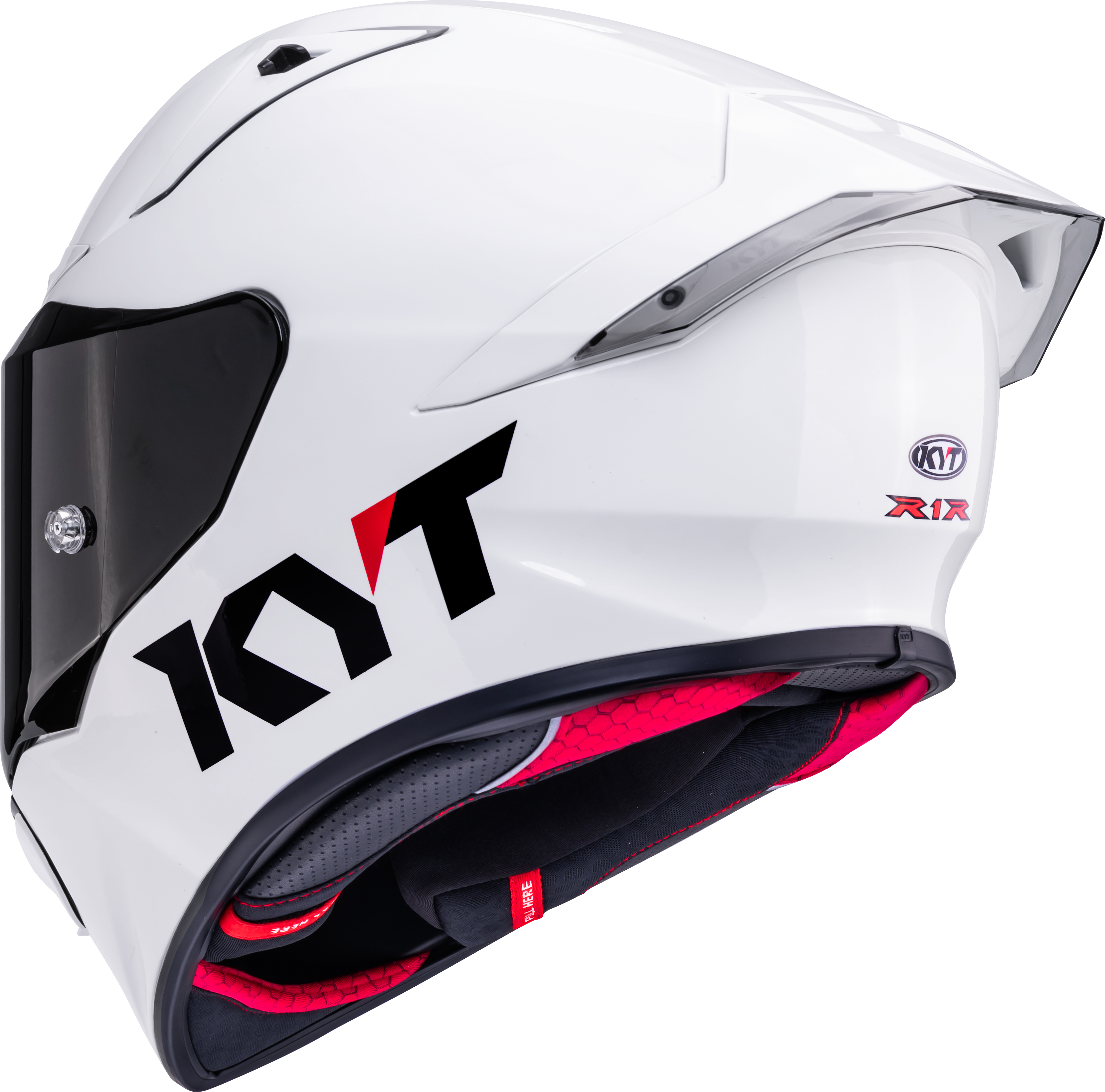 KYT R1R Capacete de Corrida Liso branco brilhante Y6R100W3 