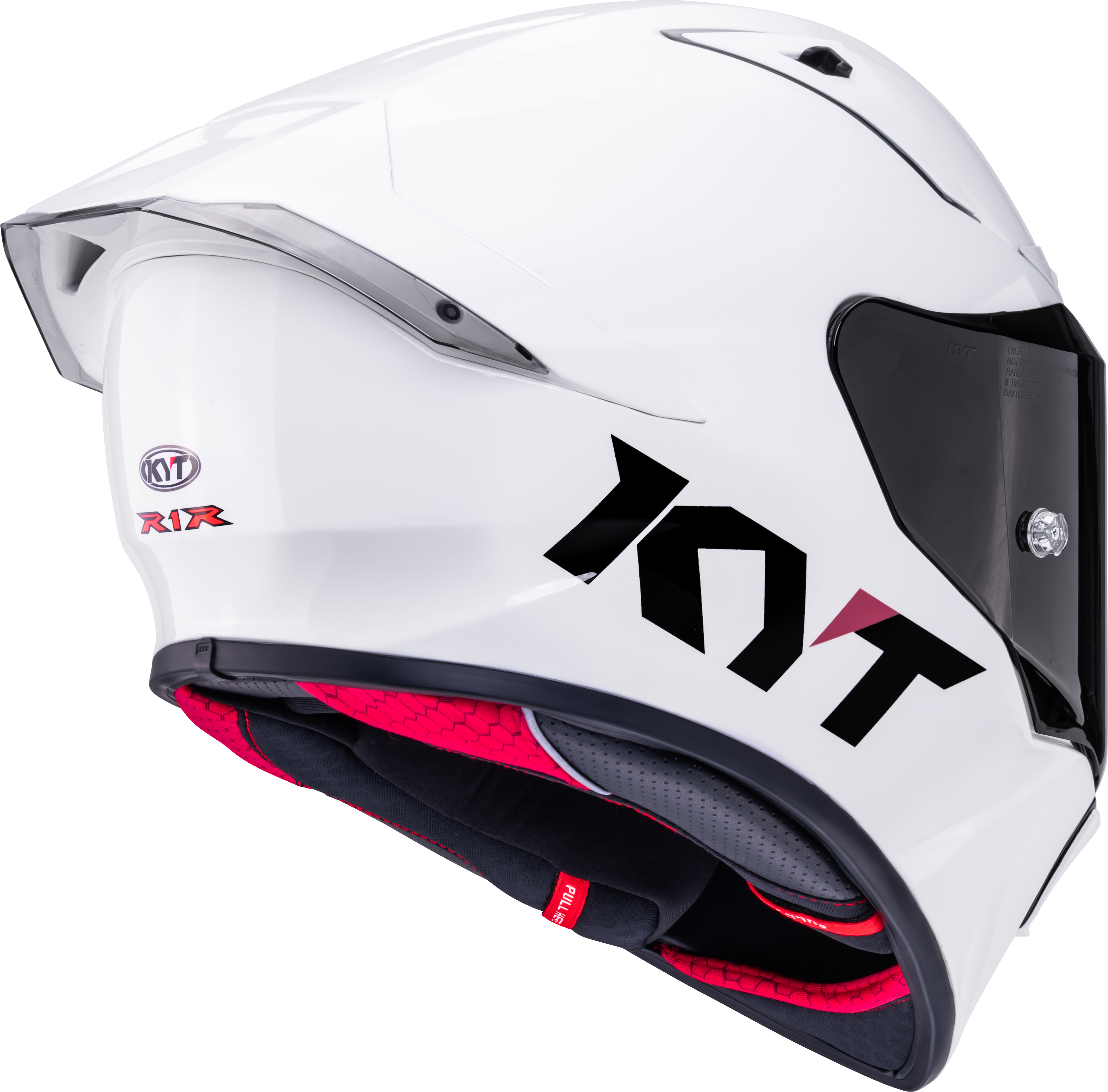 KYT R1R Capacete de Corrida Liso branco brilhante Y6R100W3 