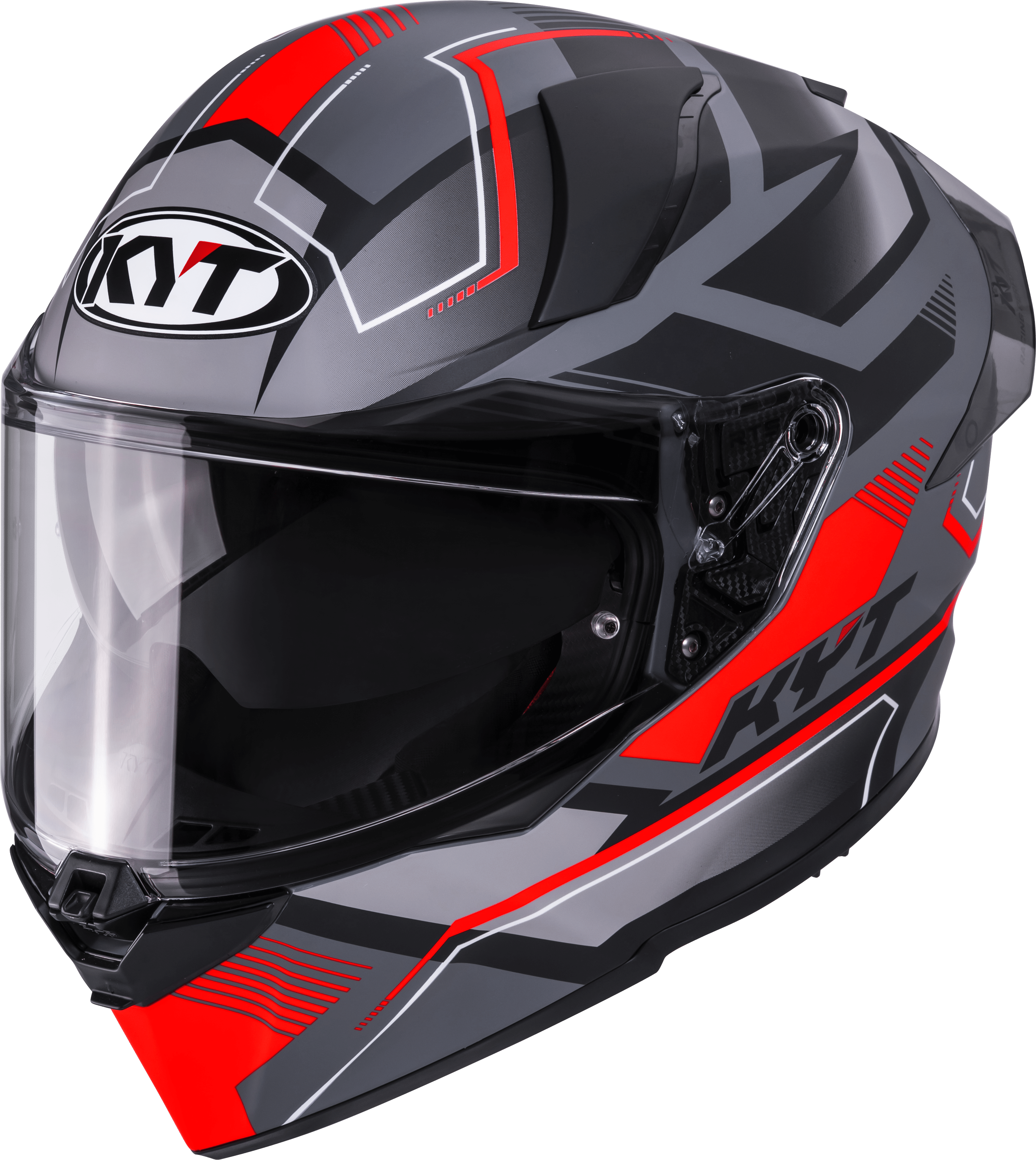 KYT R2R Capacete Parsec Matt Cinza / Vermelho Y6R20023 