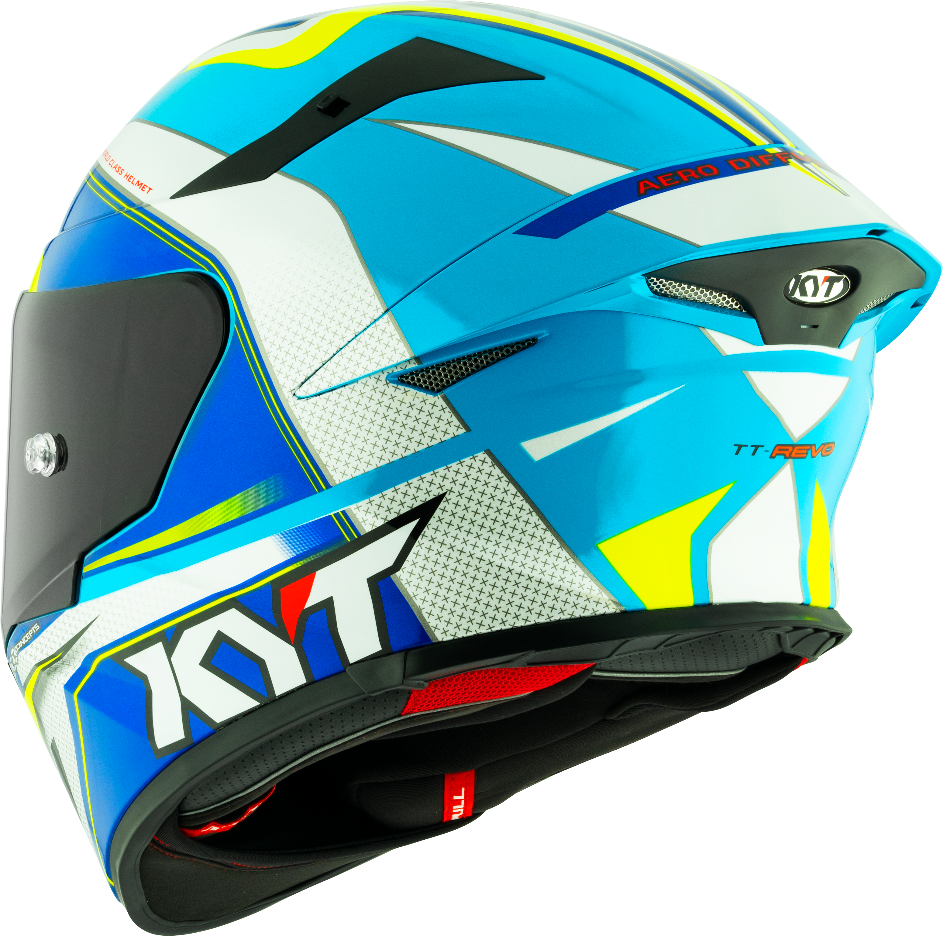 KYT TT-Revo Capacete Grand Prix Branco Azul Claro Y6TR0004 