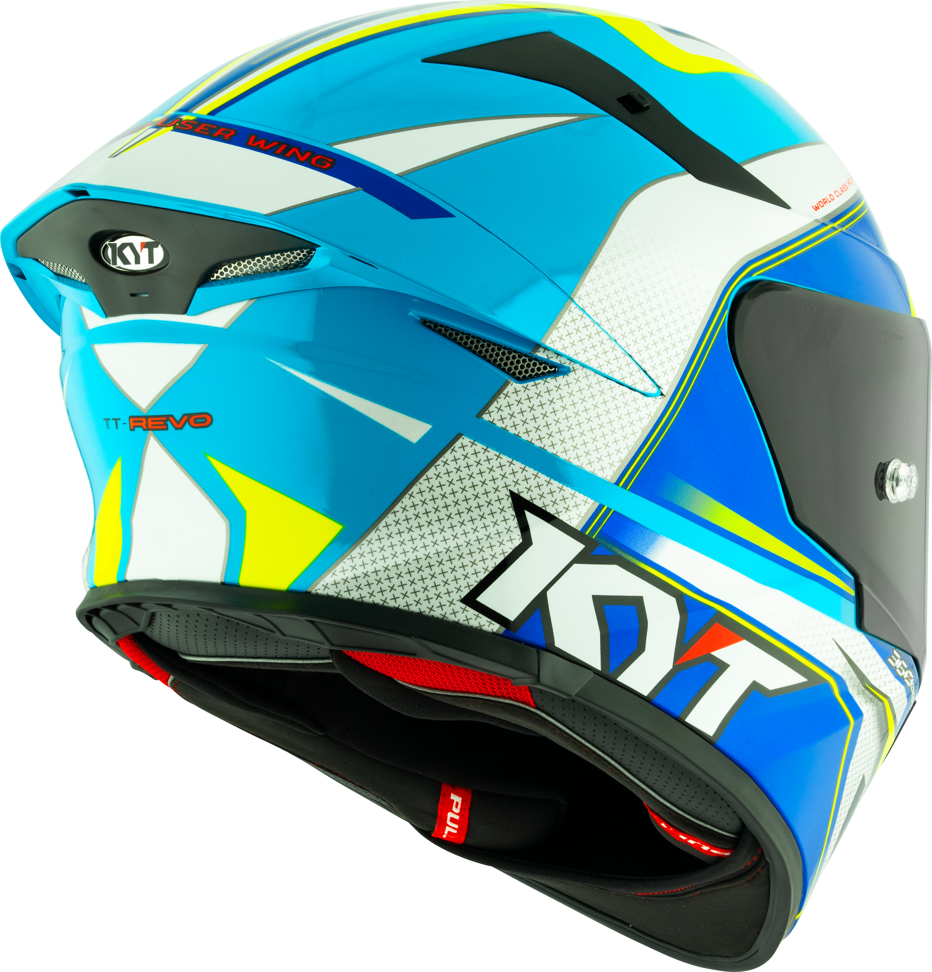KYT TT-Revo Capacete Grand Prix Branco Azul Claro Y6TR0004 